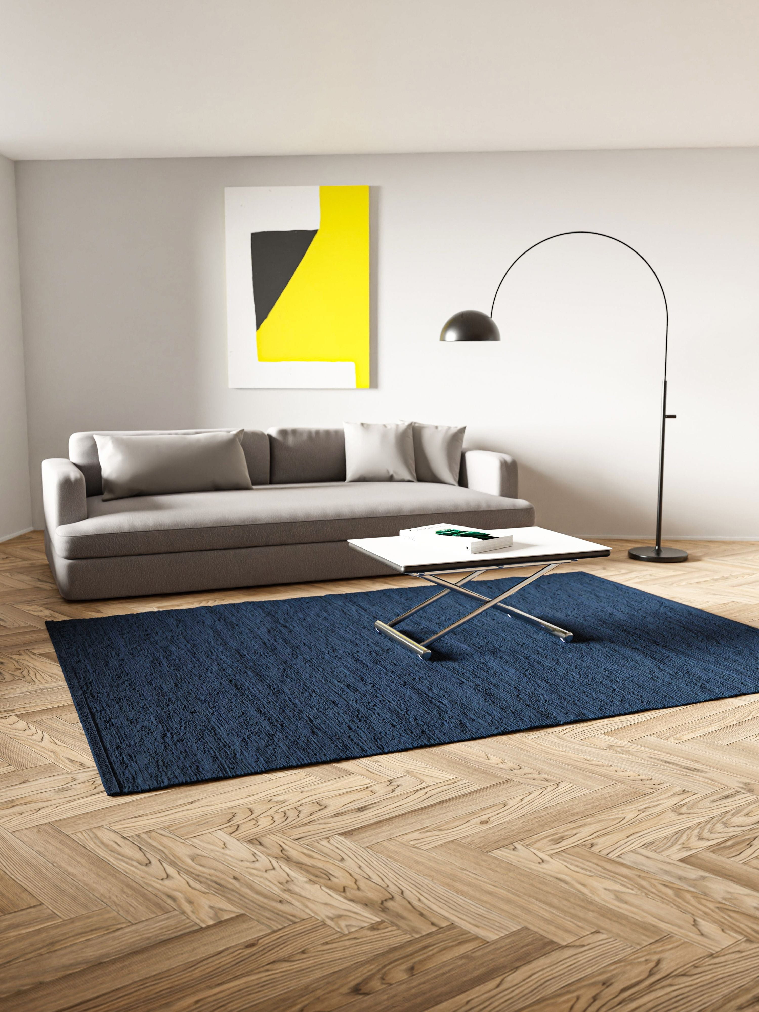 [product_category]-Rug Solid Cotton Rug 140 X 200 Cm, Blueberry-Rug Solid-5711655207120-20712-RUG-3