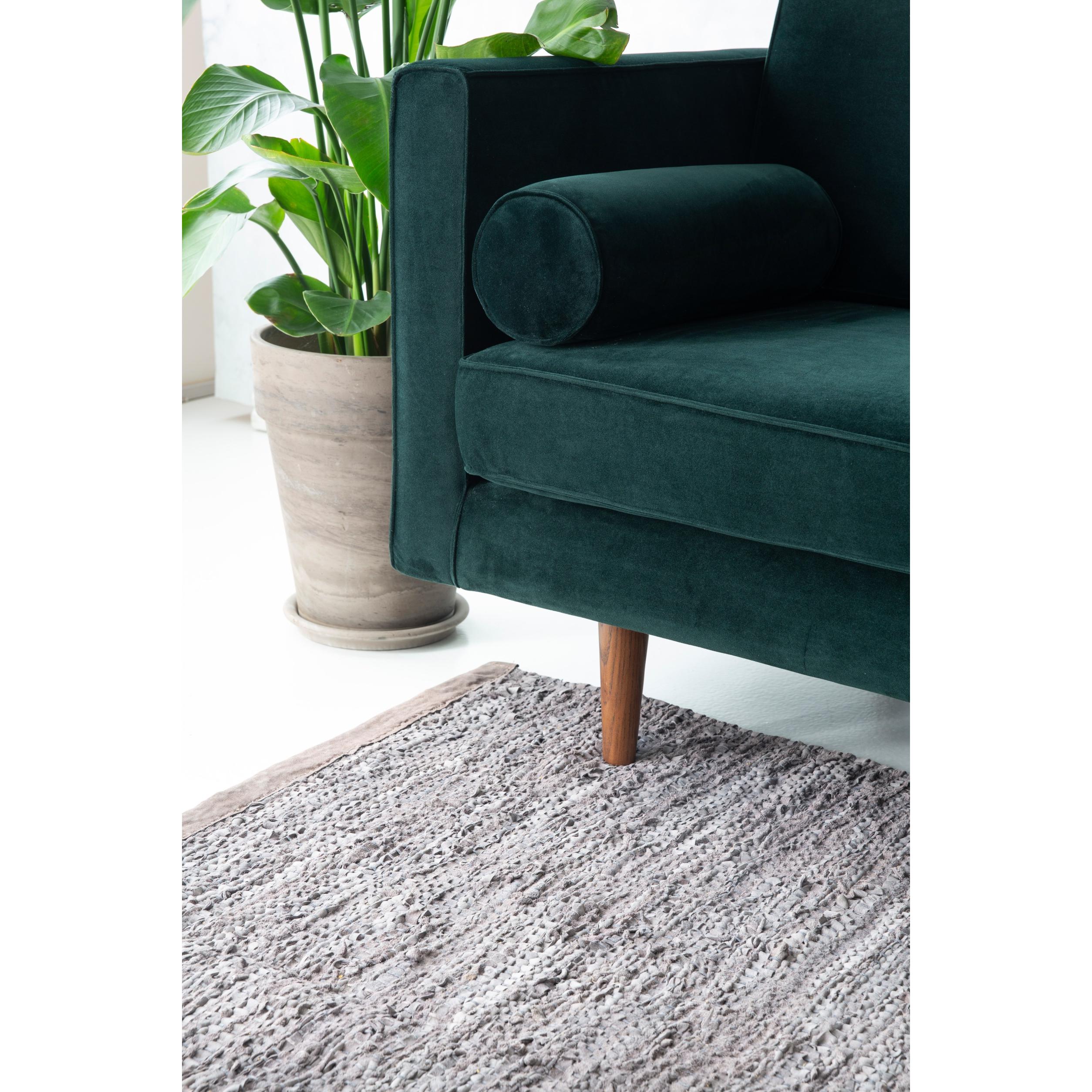 Rug Solid Læder tæppe træ, 60 x 90 cm