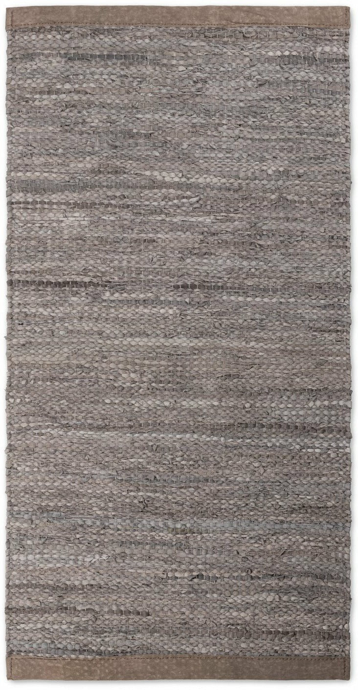 Rug Solid Læder tæppe træ, 65 x 135 cm