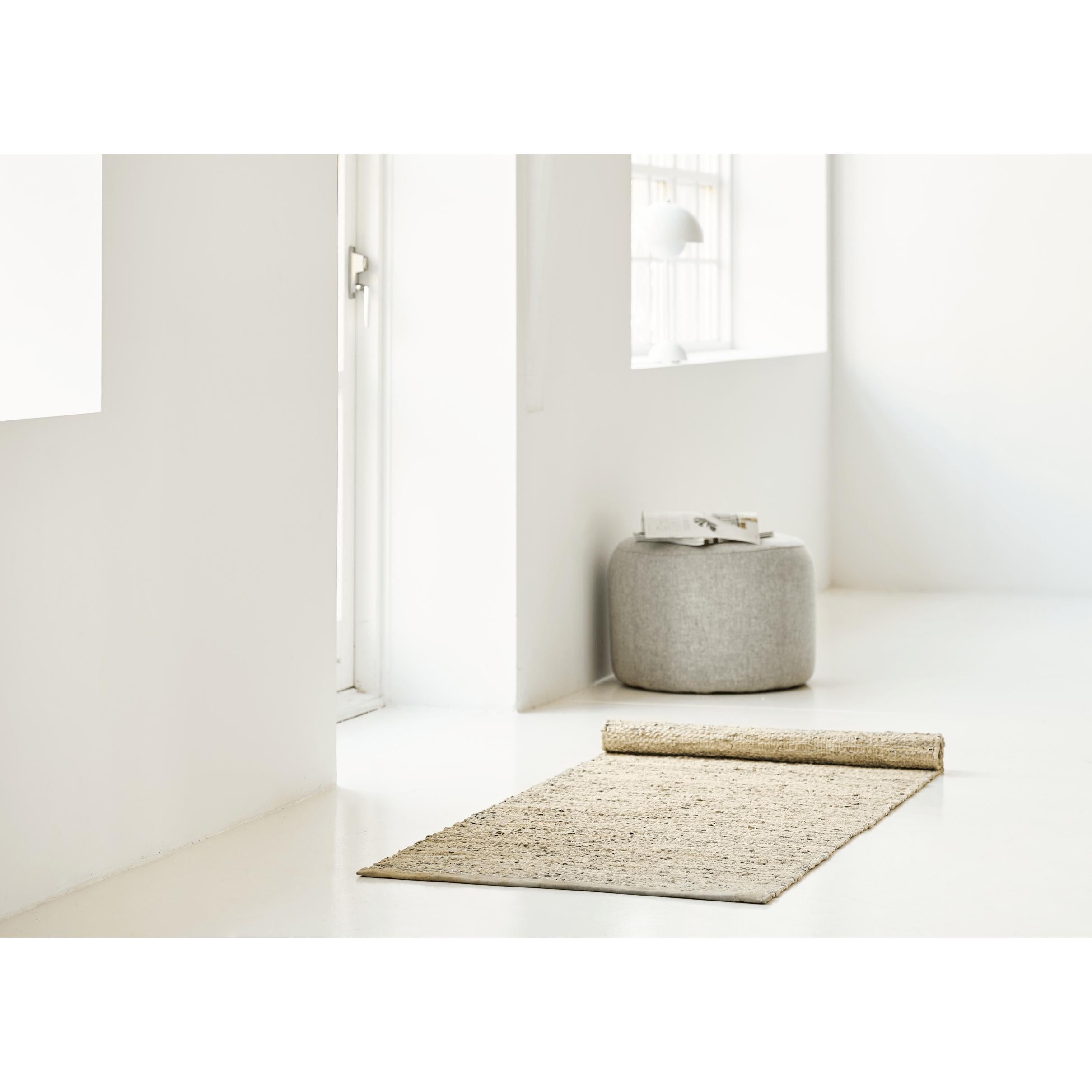 Rug Solid Lædertæppet beige, 65 x 135 cm