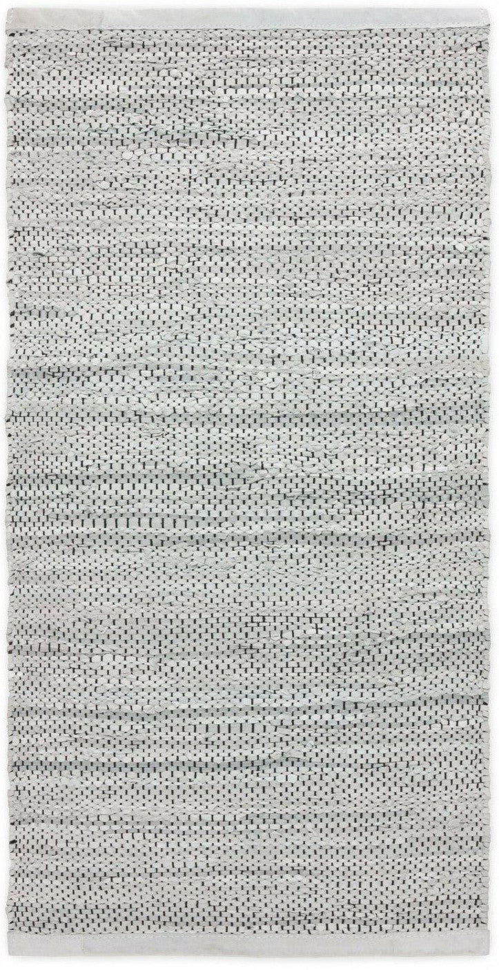 Rug Solid Lædertæppe lysegrå, 75 x 200 cm