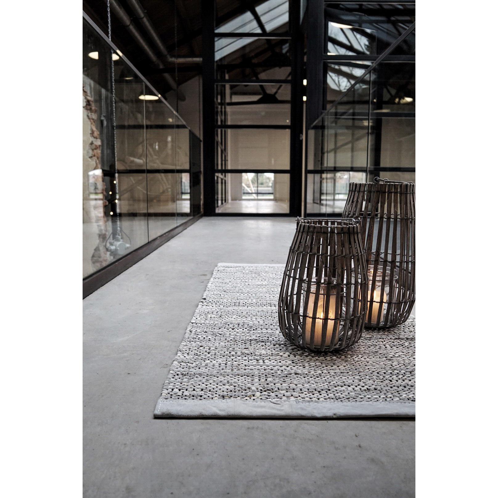 Rug Solid Lædertæppe lysegrå, 75 x 200 cm