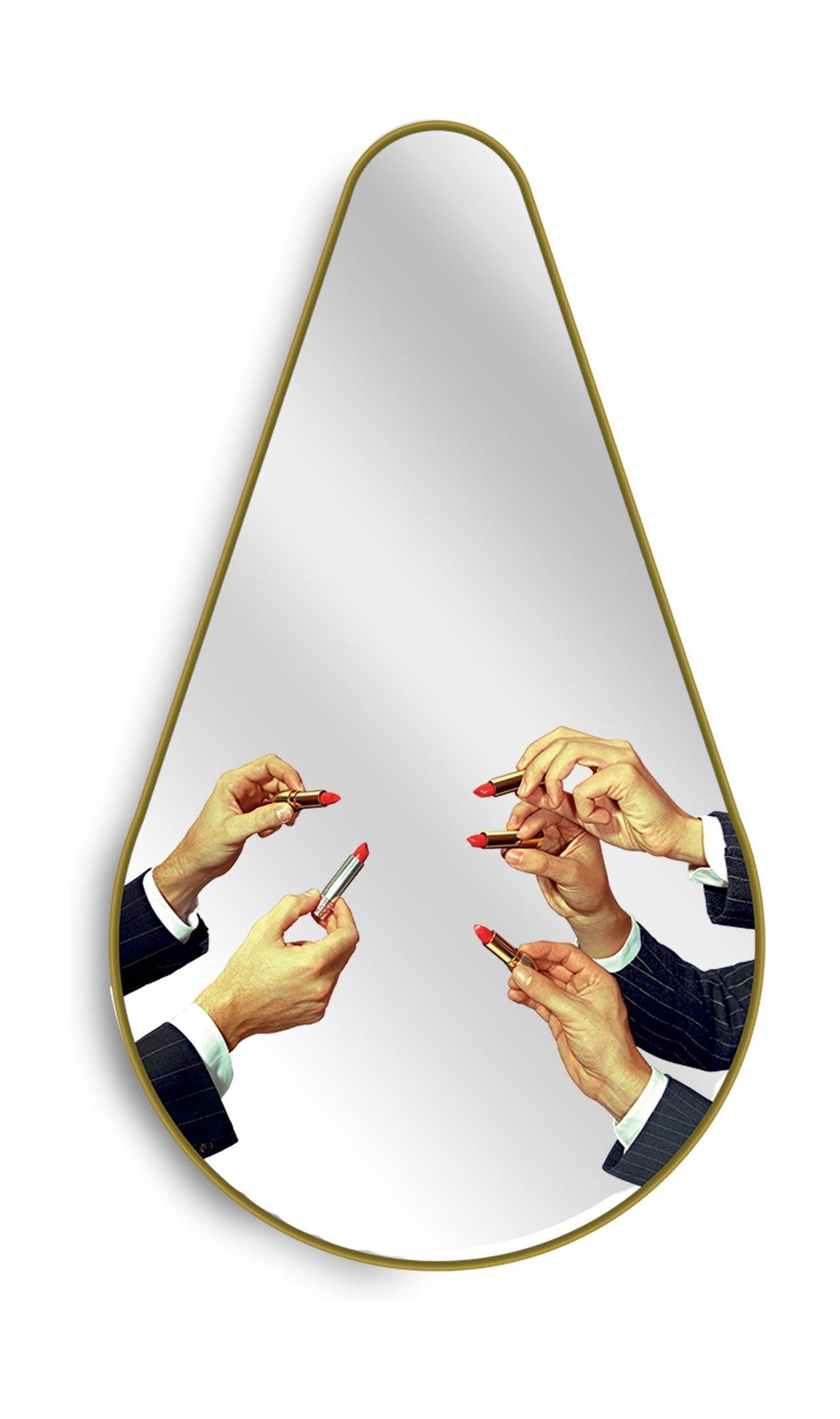 [product_category]-Seletti Toiletpaper Mirror Gold Frame Pear, Lipsticks-Seletti-8008215170718-17071-SEL-1
