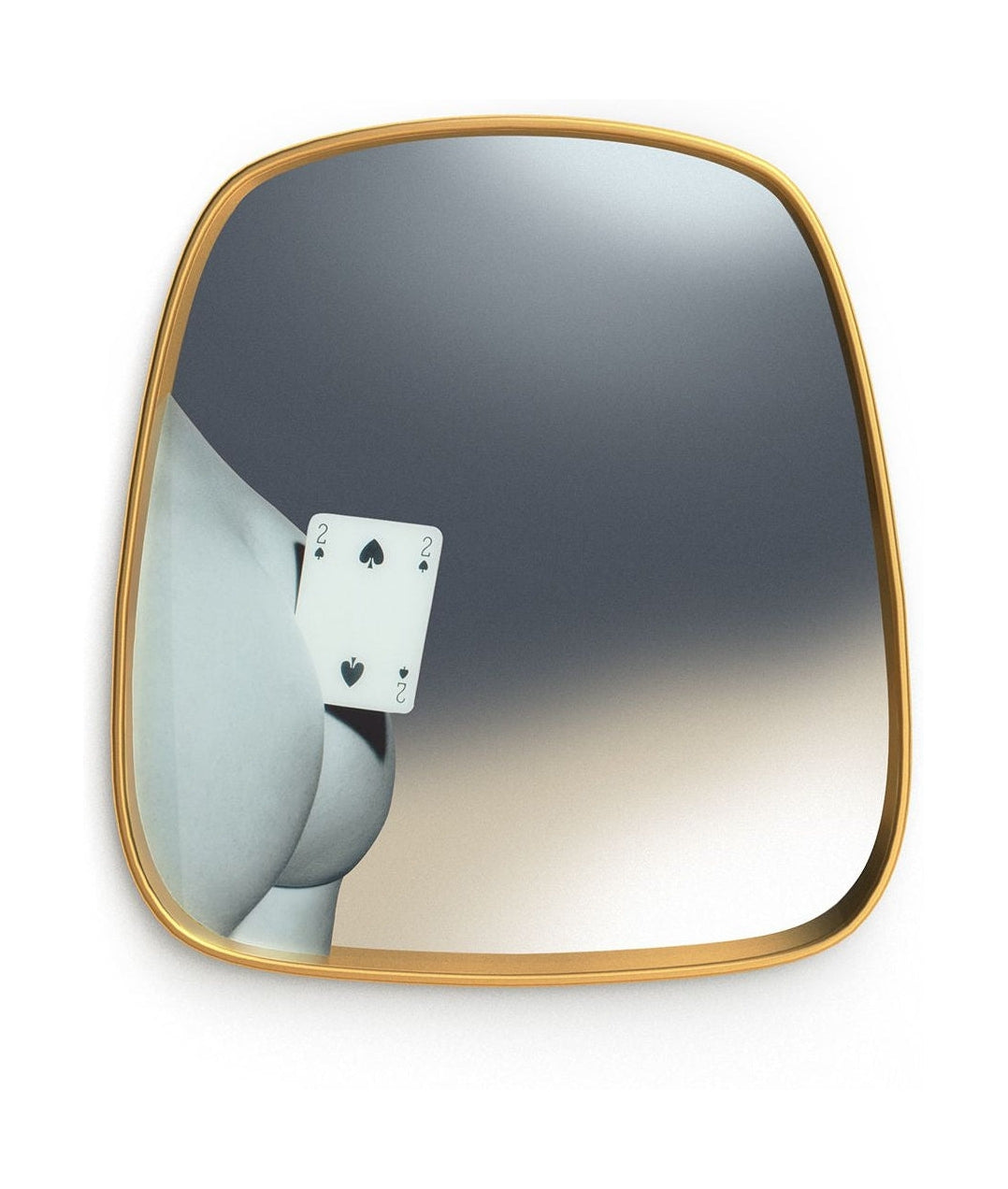[product_category]-Seletti Toiletpaper Mirror Gold Frame, Two Of Spades-Seletti-8008215170442-17044-SEL-1