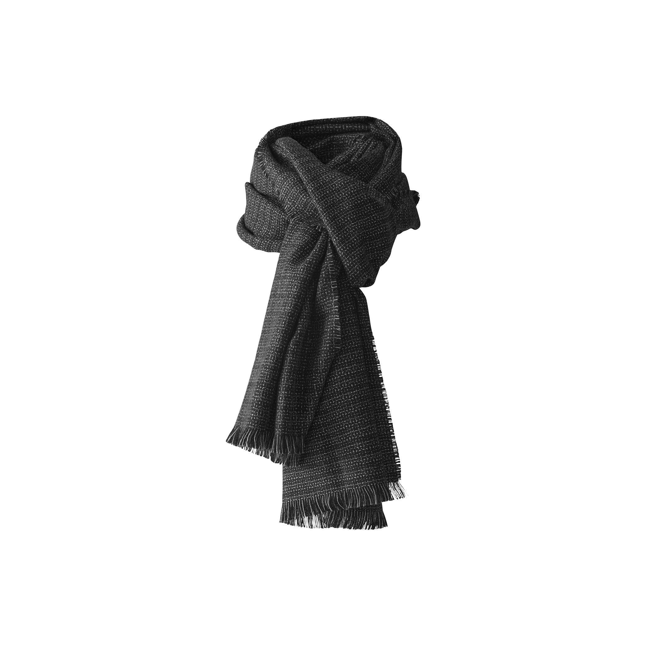 [product_category]-Silkeborg Uldspinderi Cumulus Scarf 60x200 Cm, Black And White-Silkeborg Uldspinderi-5710390060083-00-1533-6600-SIL-1