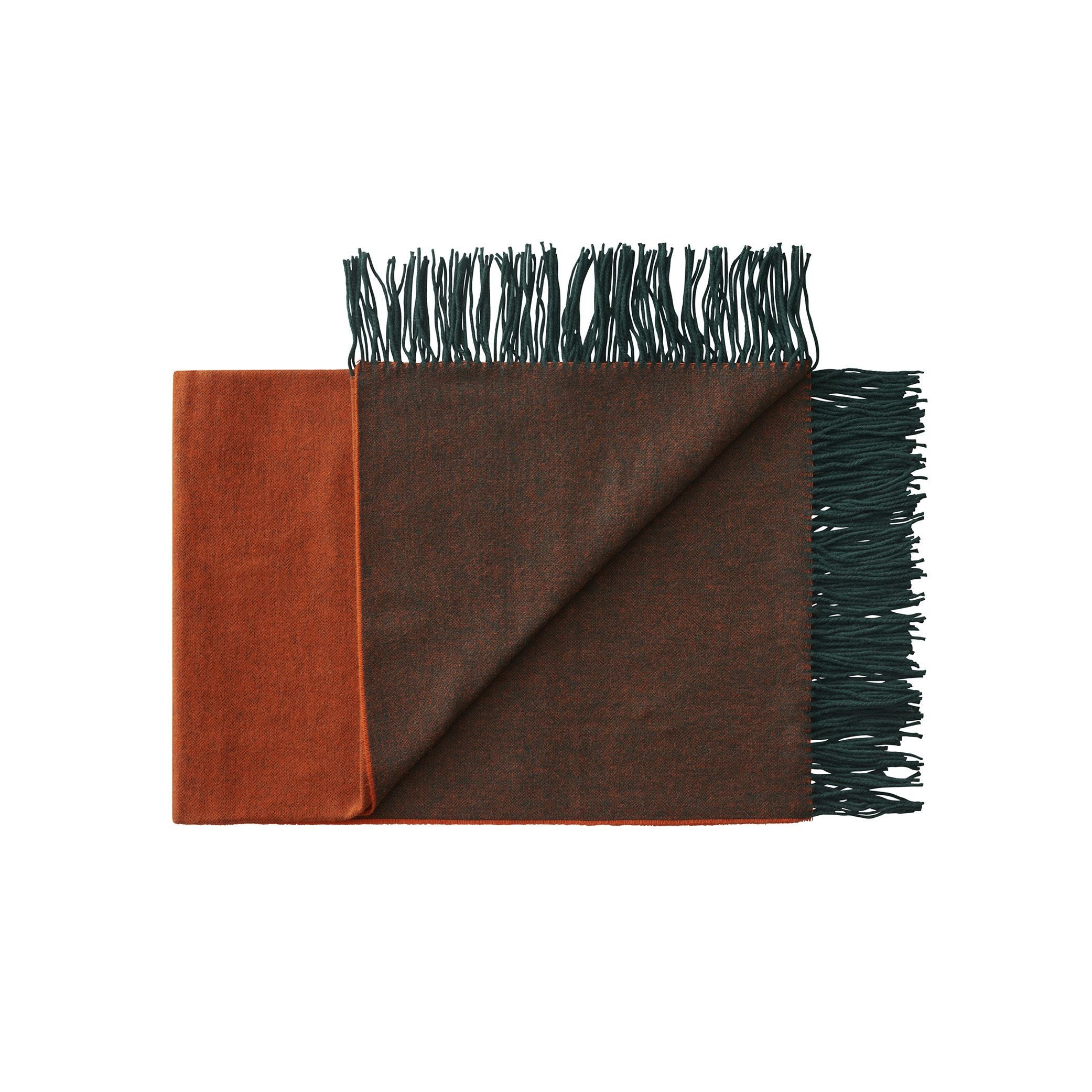 [product_category]-Silkeborg Uldspinderi Franja Throw 170x140 Cm, Green/Orange-Silkeborg Uldspinderi-5710390003868-00-1233-1236-SIL-1