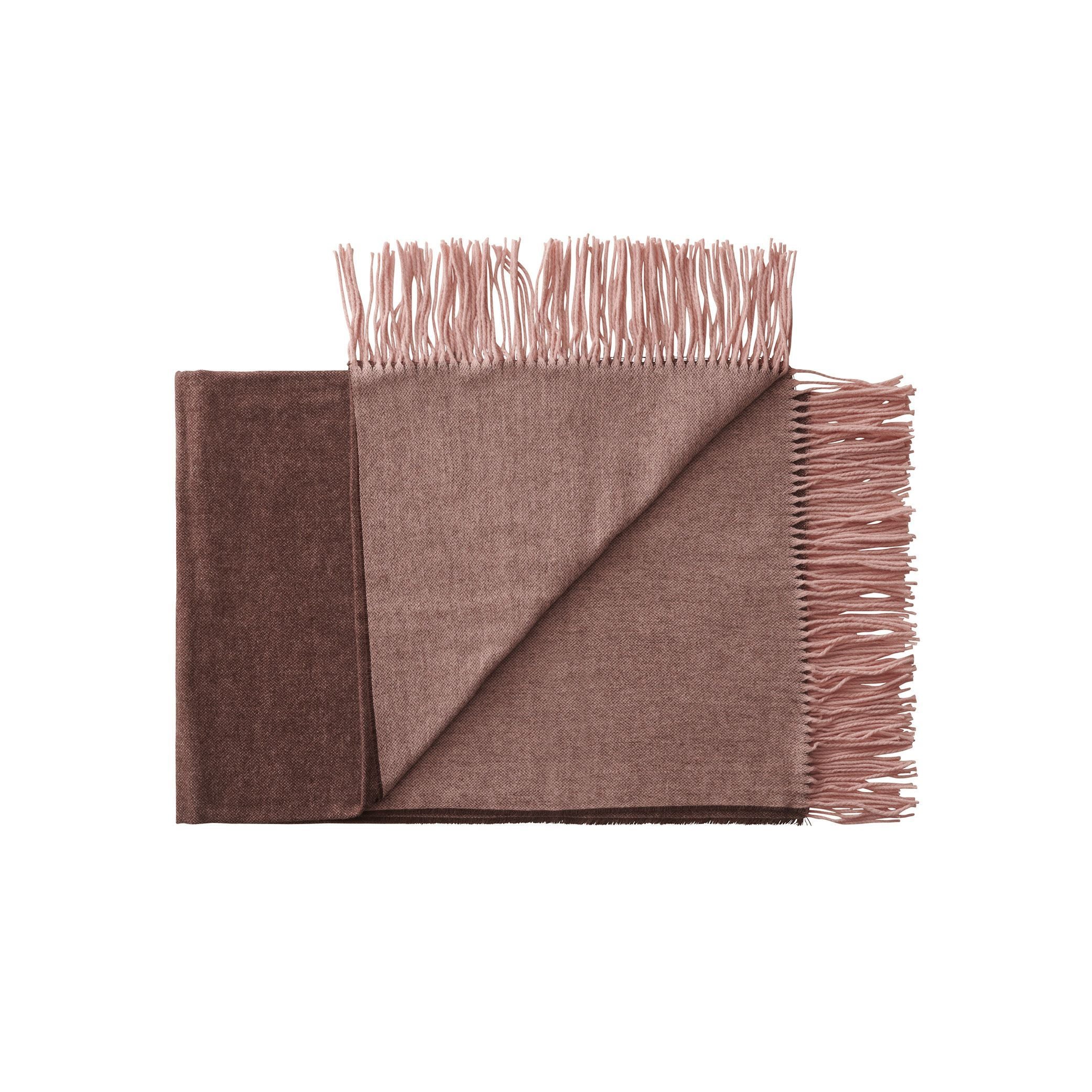 [product_category]-Silkeborg Uldspinderi Franja Throw 170x140 Cm, Pink/Brown-Silkeborg Uldspinderi-5710390025563-00-1233-1232-SIL-1