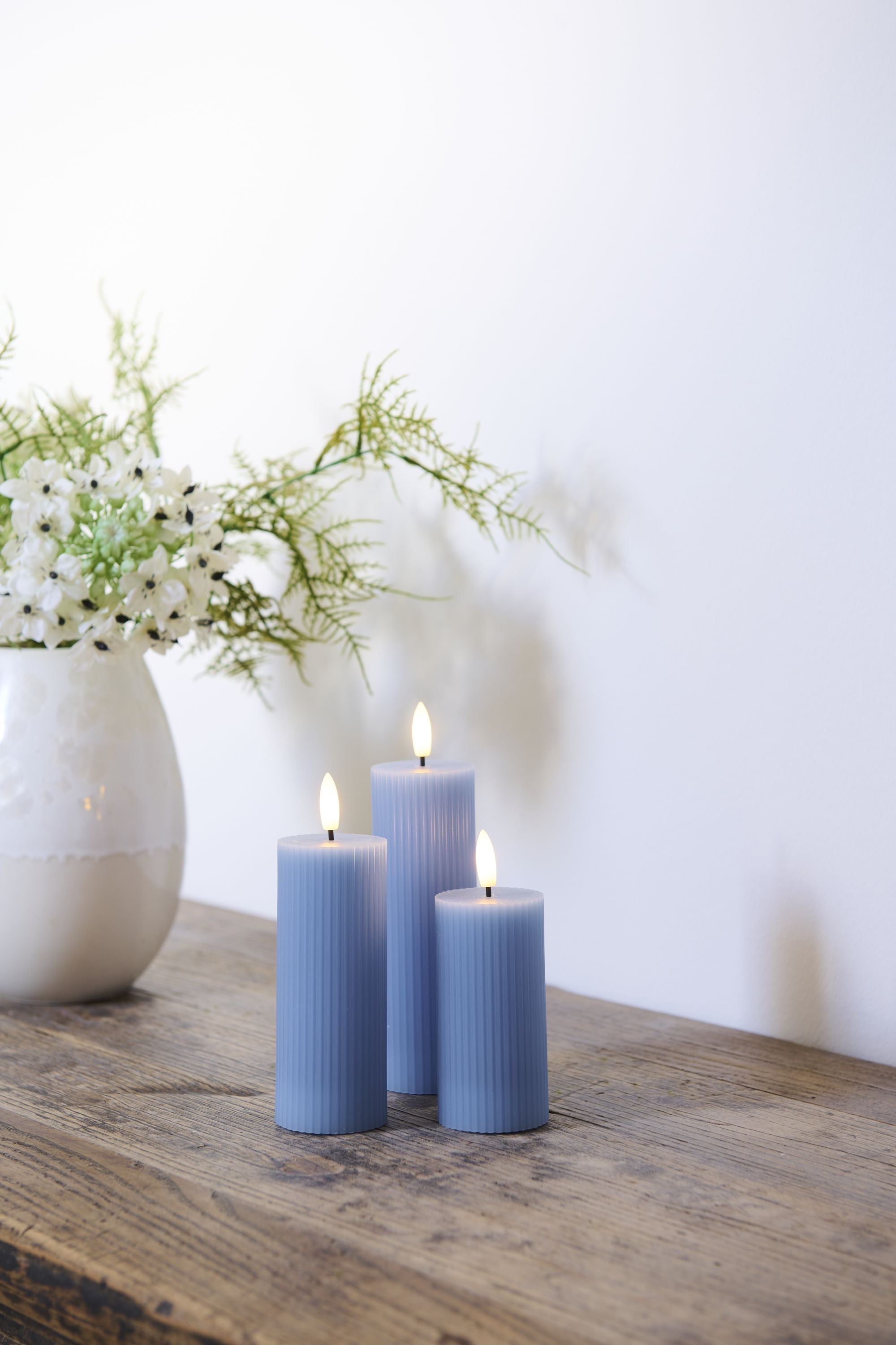 [product_category]-Sirius Smilla Rechargeable Led Candle 3 Pcs. ø5x H10/12,5/15cm, Blue-Sirius-5707310802700-80270-SIR-2