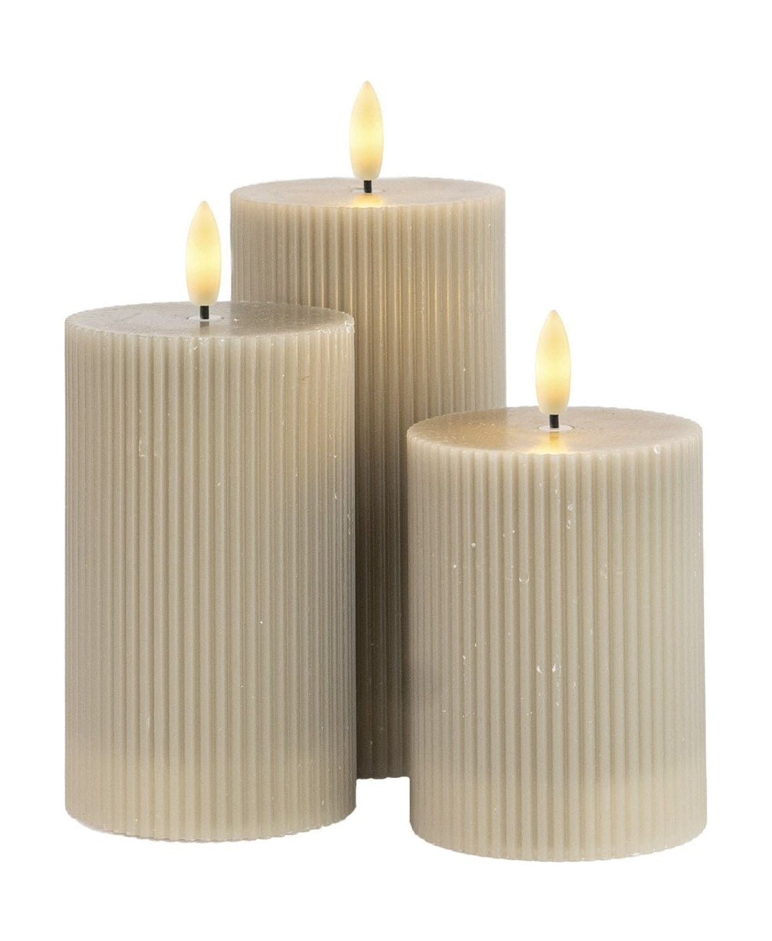 [product_category]-Sirius Smilla Rechargeable Led Candle 3 Pcs. ø7,5x H10/12,5/15cm, Warm Grey-Sirius-5707310802816-80281-SIR-1
