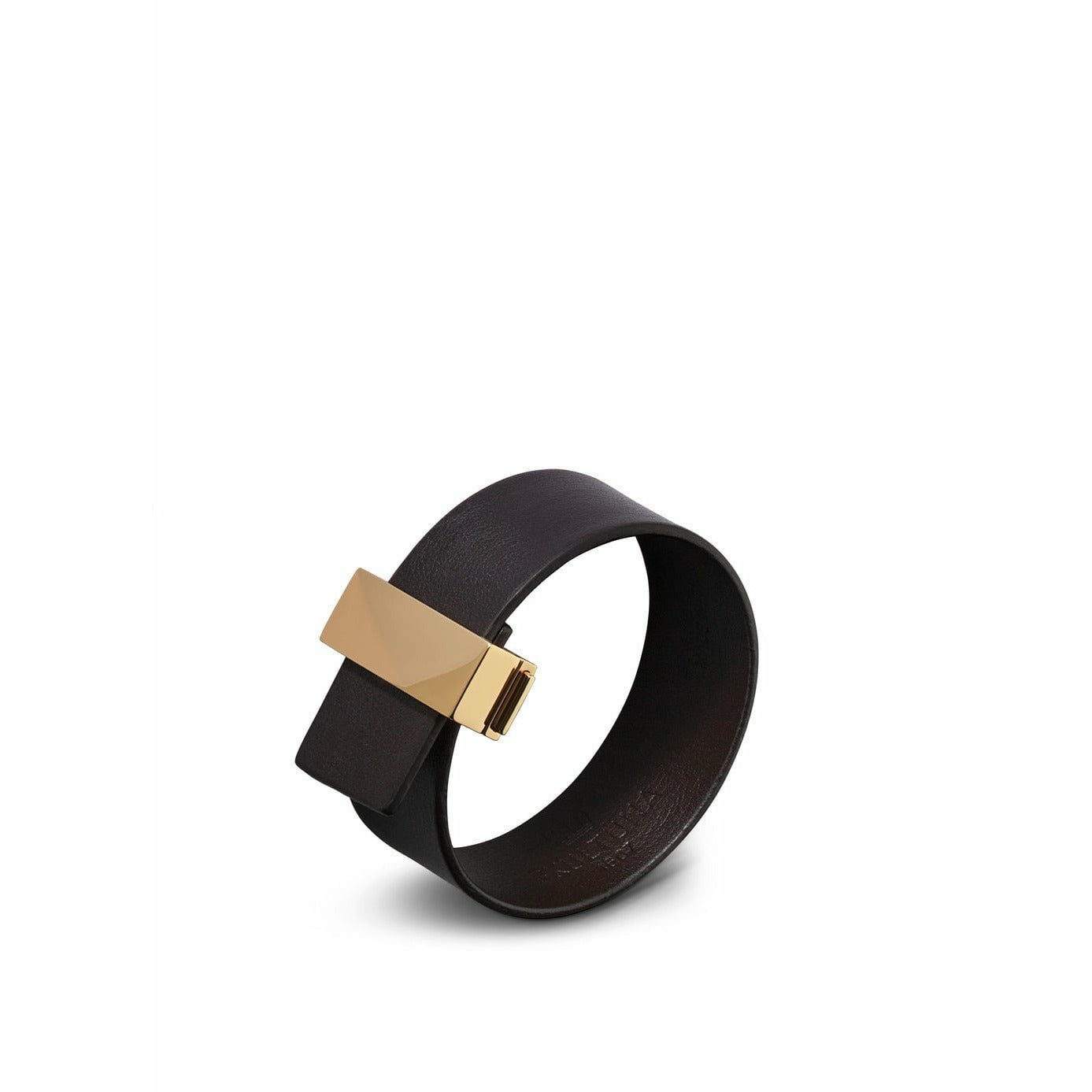 [product_category]-Skultuna Clasp Thin Leather Strap Leather/Gold Plated 23 Mm L 17 & 18 Cm, Brown-Skultuna-7340037816919-G1504-DB -SKU-1