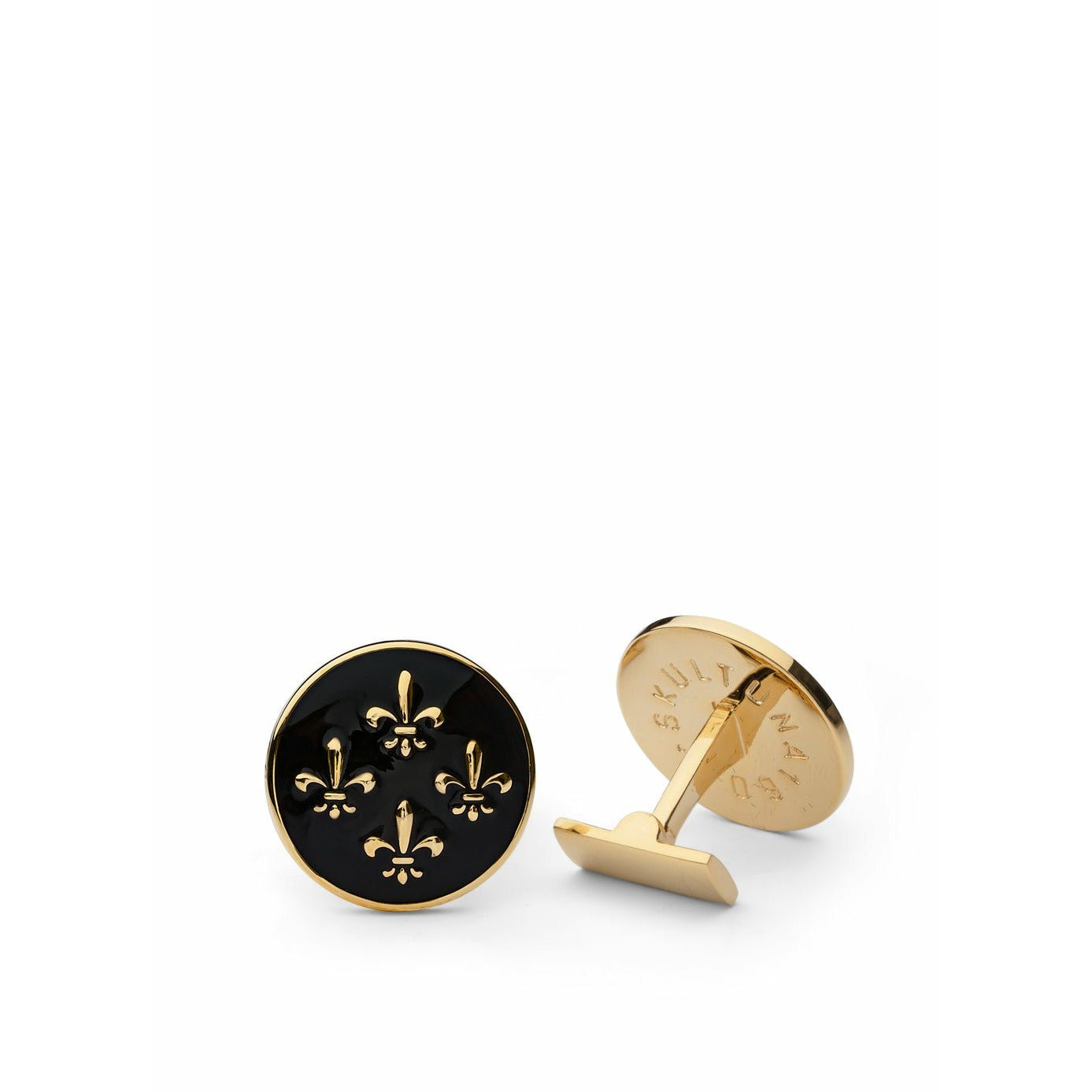 [product_category]-Skultuna Fleur De Lys Cufflink ø2,1 Cm, Black-Skultuna-7340037802592-923-BL-SKU-1