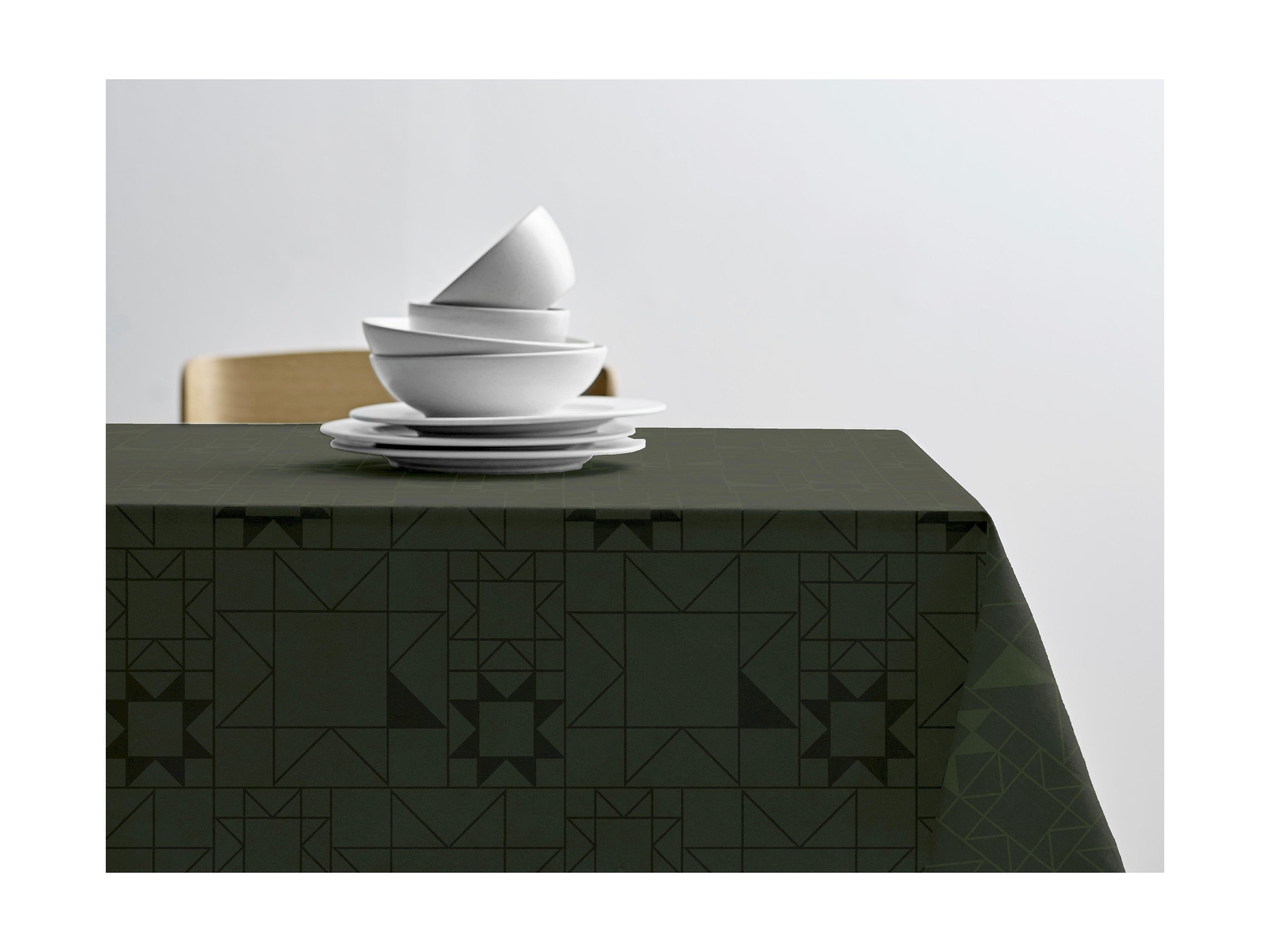 [product_category]-Södahl Star Damask Tablecloth ø160 Cm, Forest Green-Södahl-5722000271895-27189-SOD-1
