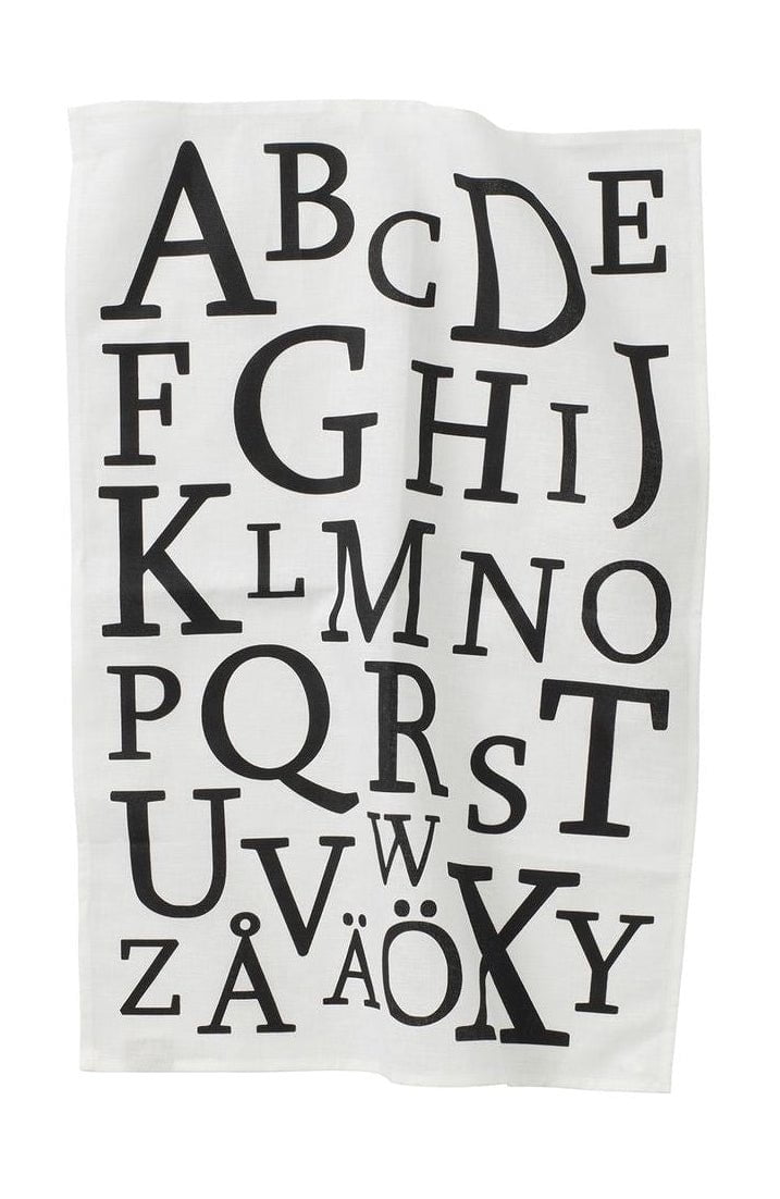 [product_category]-Spira Abc Tea Towel 47x65 Cm, Black-Spira of Sweden-7333001017627-4088-SPI-1