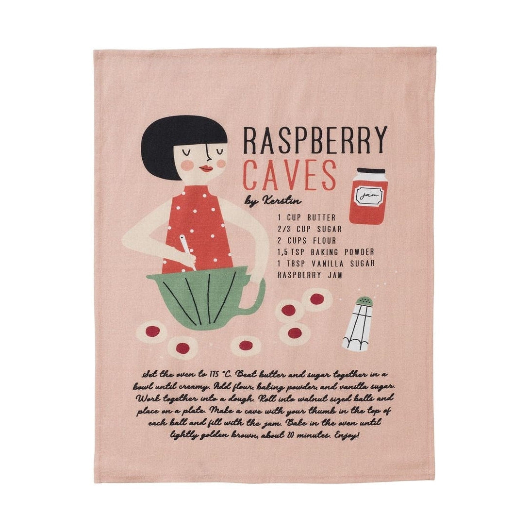 [product_category]-Spira Kompis Tea Towel Kerstin Raspberry Caves, 47x65 Cm-Spira of Sweden-7333001018518-6402-SPI-3