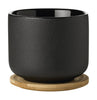Stelton Theo Mug med coaster 0,2 L, sort