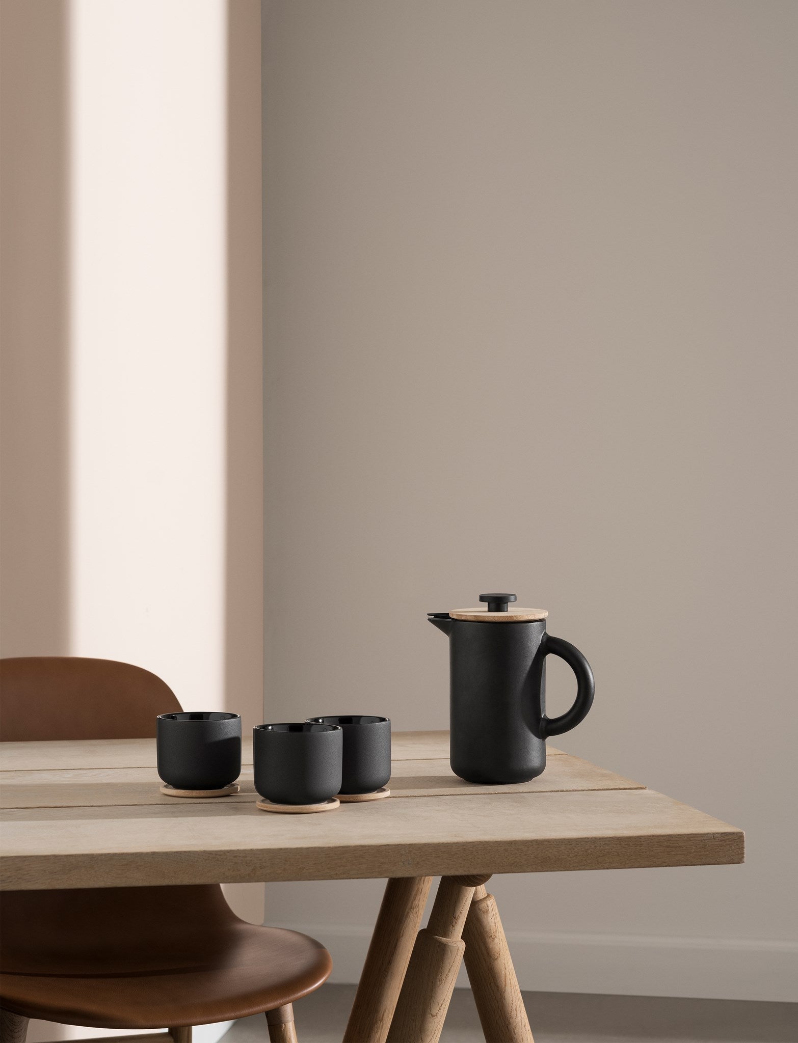 [product_category]-Stelton Theo Mug With Coaster 0,2 L, Black-Stelton-5709846016026-X-632-STE-4