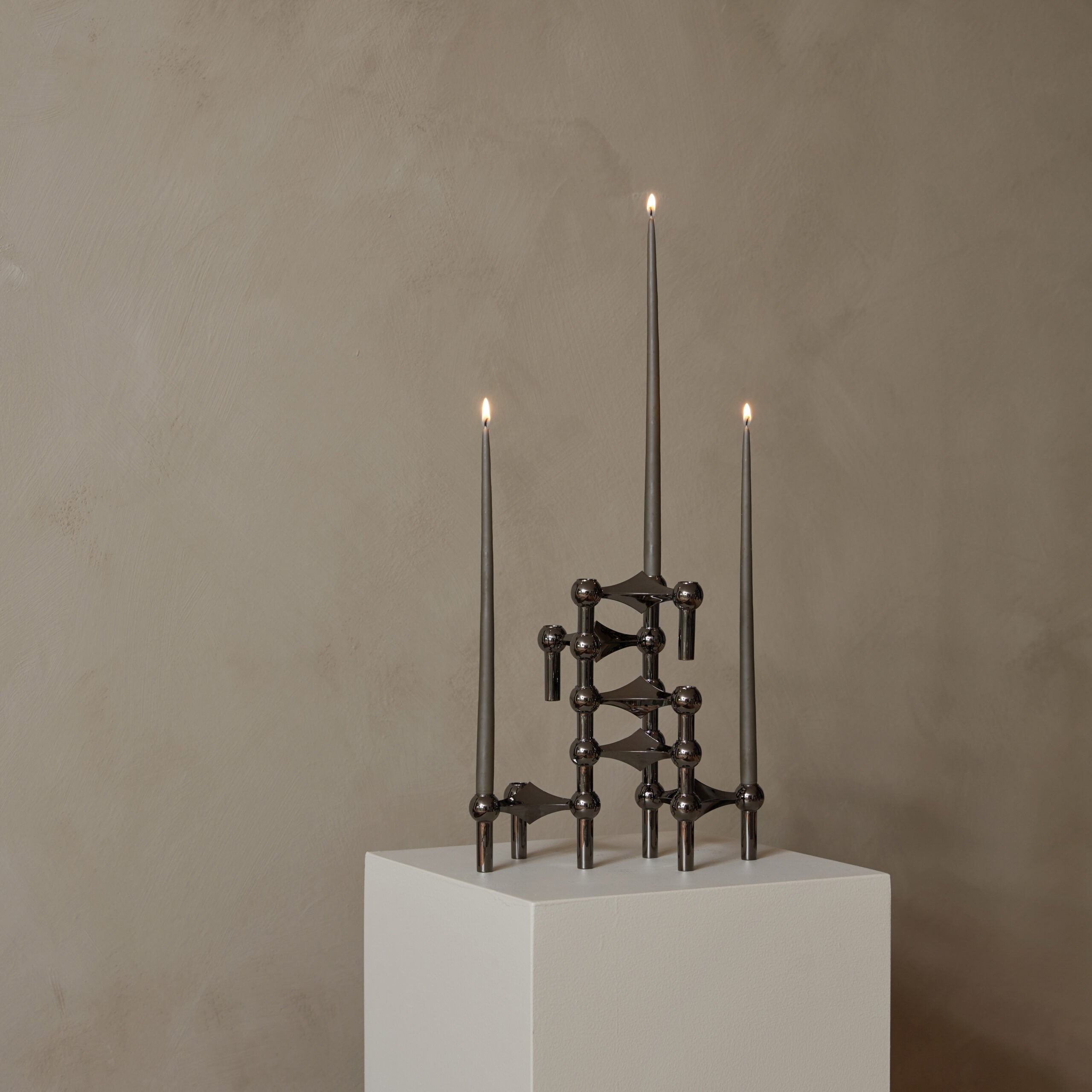 [product_category]-Stoff Nagel Candle Holder Set, Black Chrome-STOFF Nagel-5700002017130-9037-STO-3