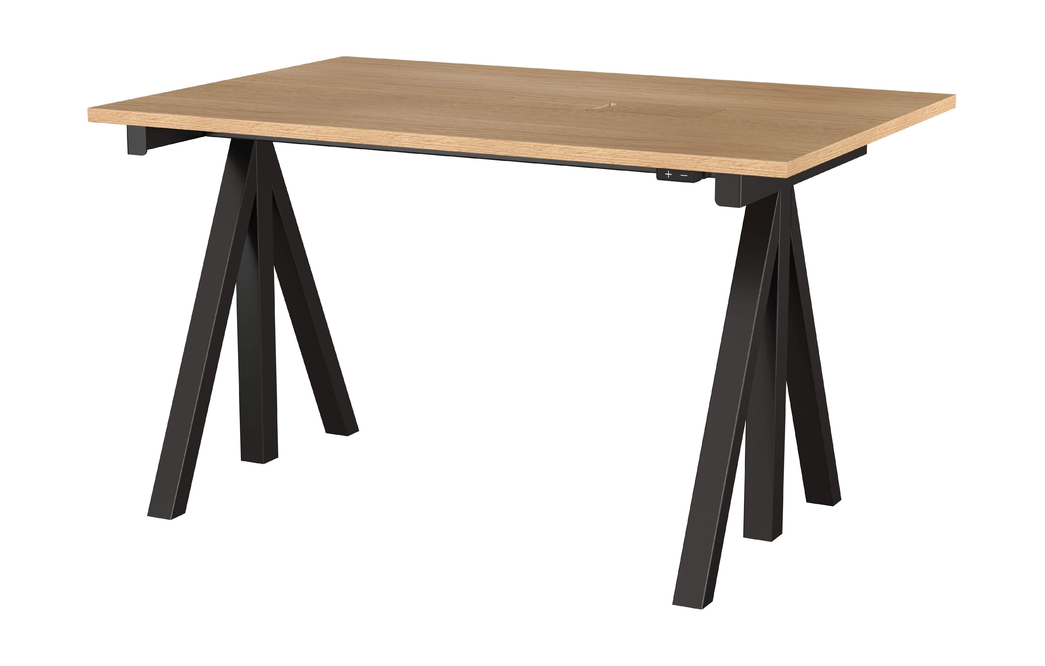 [product_category]-String Furniture Height Adjustable Work Table 78x120 Cm, Oak/Black-String Furniture-DT12078-05-1+ETF-13-1-STR-1