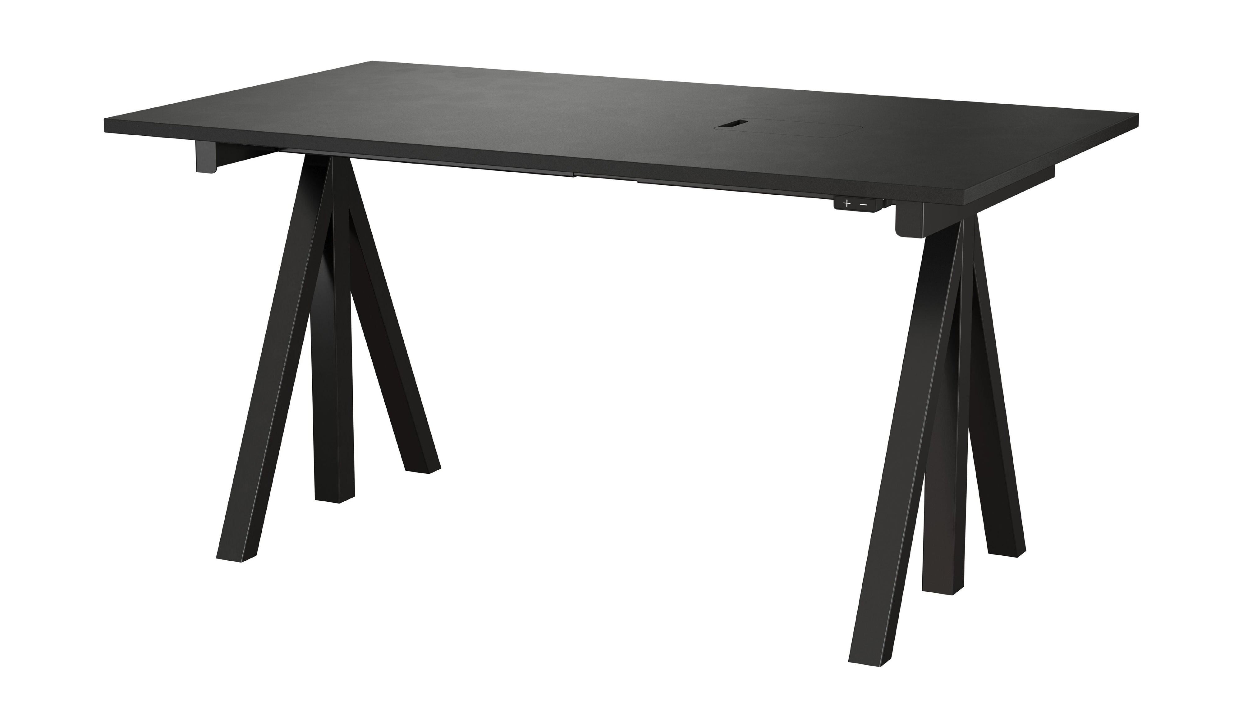 [product_category]-String Furniture Height Adjustable Work Table 78x140 Cm, Black/Black-String Furniture-DT14078-13-1+ETF-13-1-STR-1