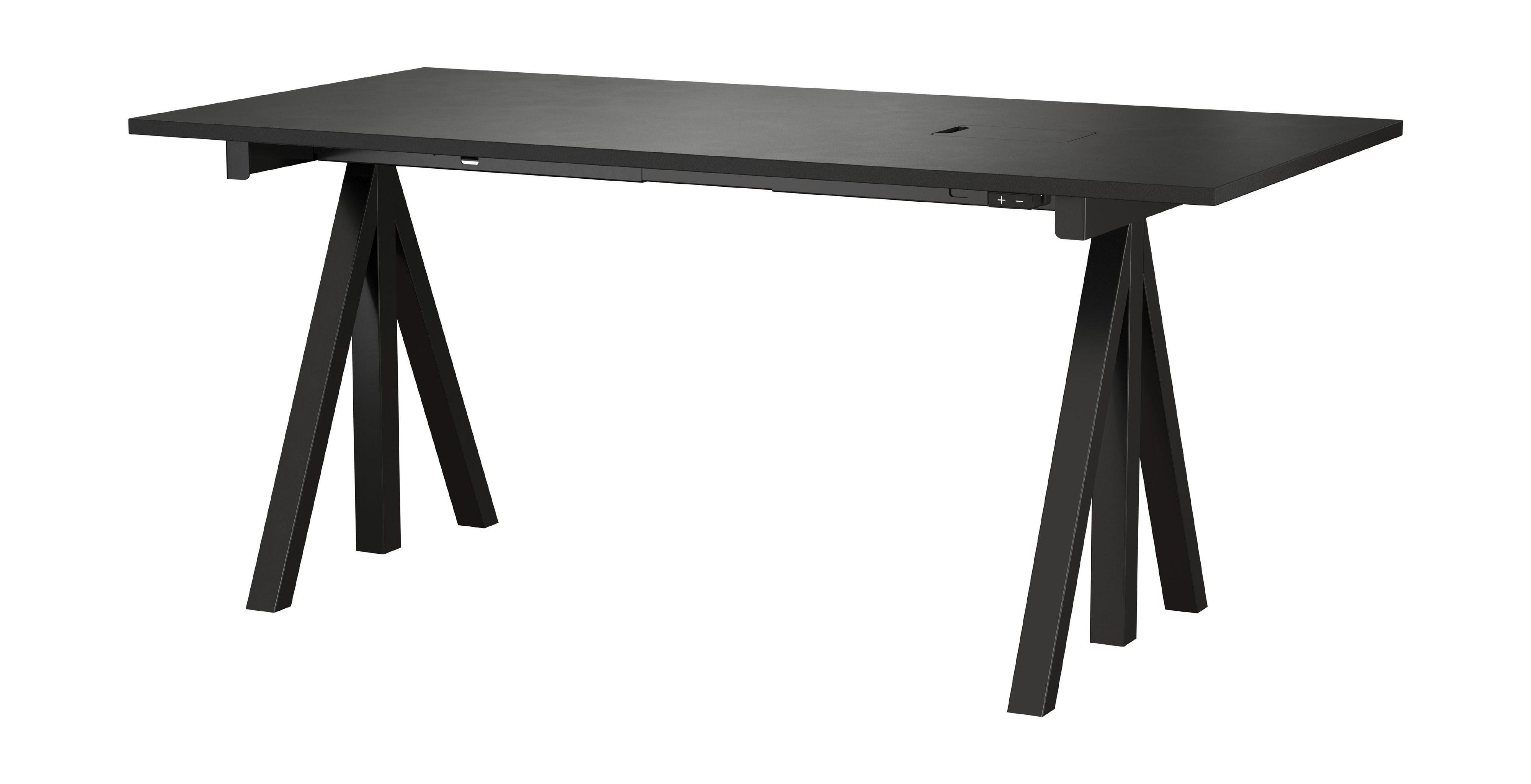 [product_category]-String Furniture Height Adjustable Work Table 78x160 Cm, Black/Black-String Furniture-DT16078-13-1+ETF-13-1-STR-1