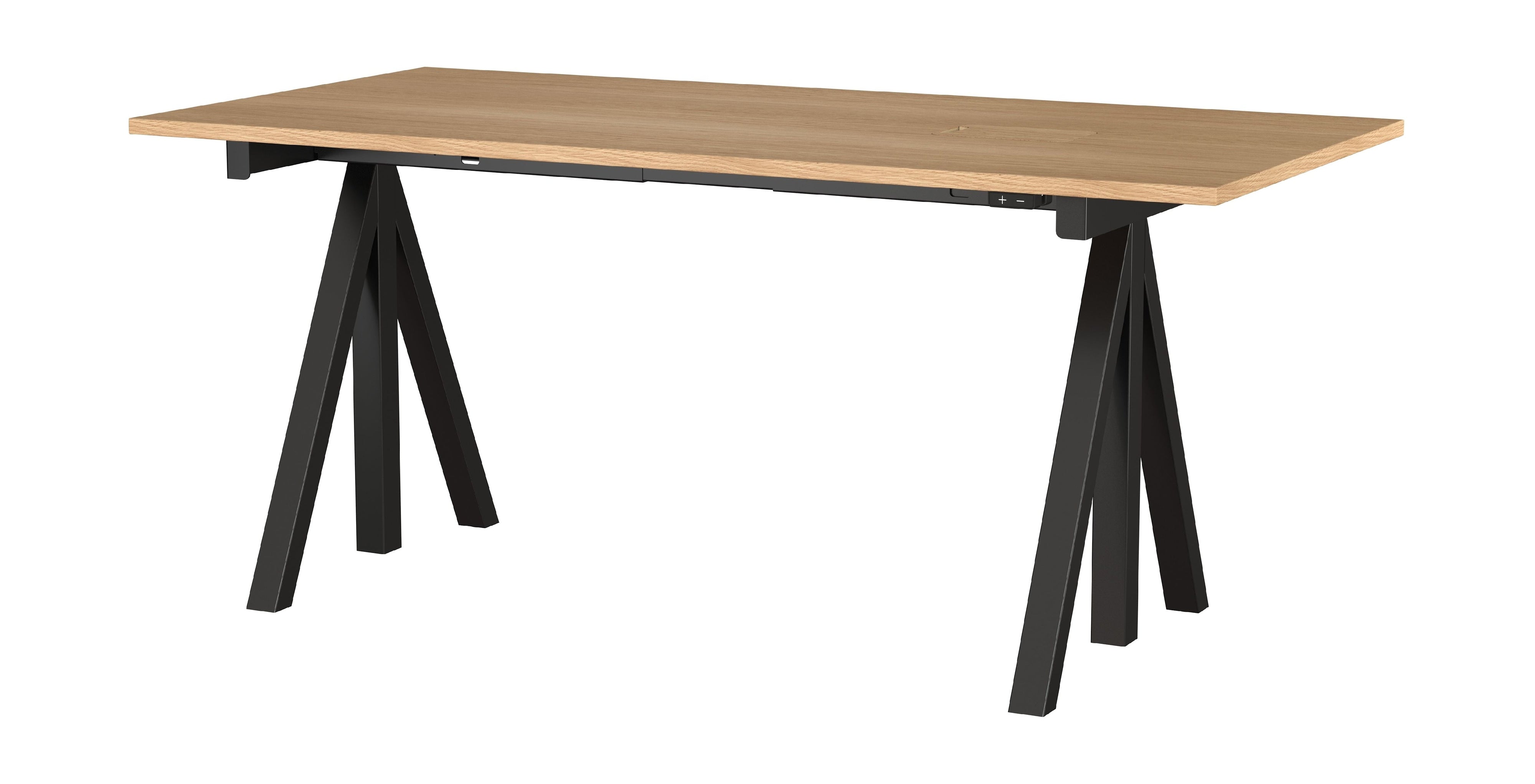 [product_category]-String Furniture Height Adjustable Work Table 78x160 Cm, Oak/Black-String Furniture-DT16078-05-1+ETF-13-1-STR-1