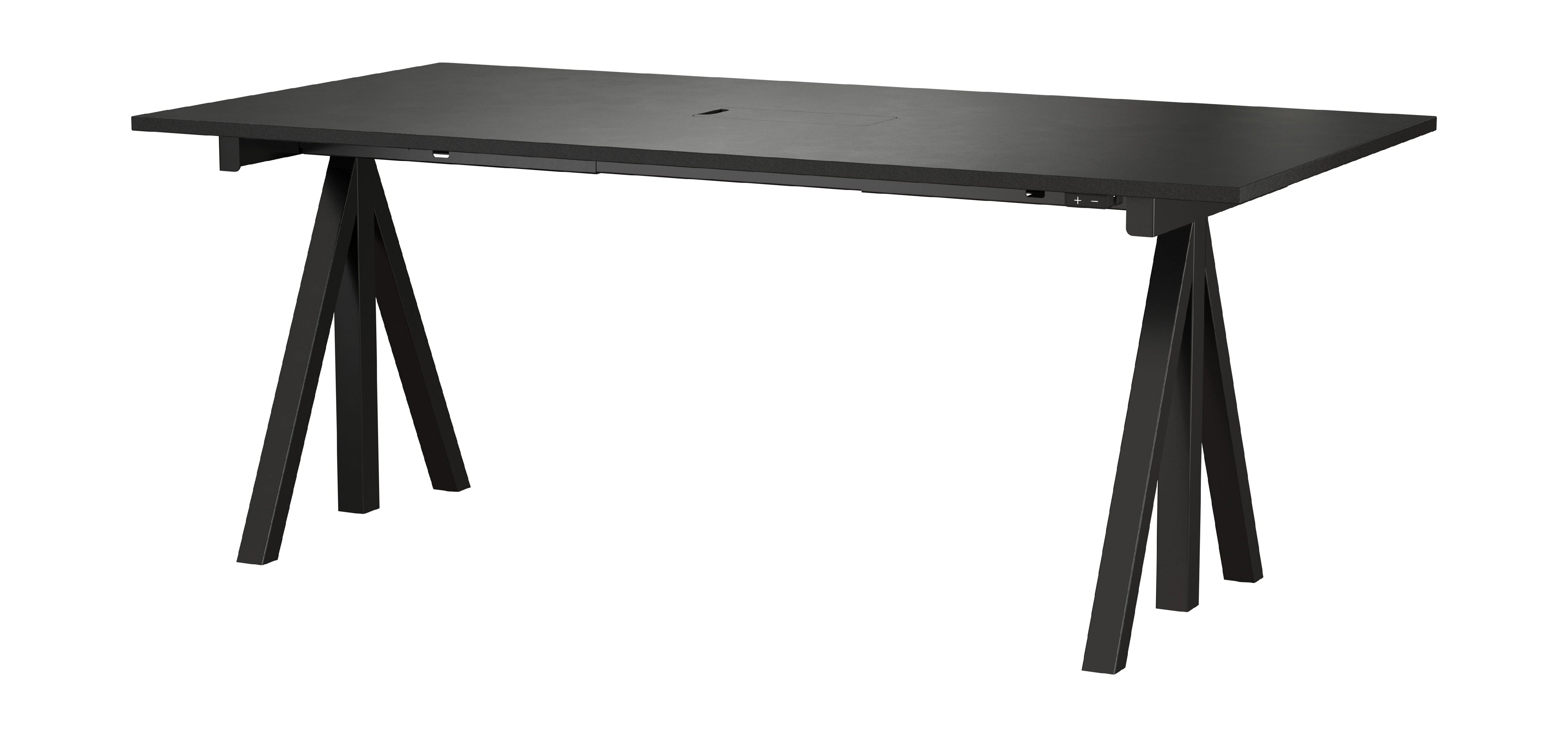 [product_category]-String Furniture Height Adjustable Work Table 90x180 Cm, Black/Black-String Furniture-DT18090-13-1+ETF-13-1-STR-1