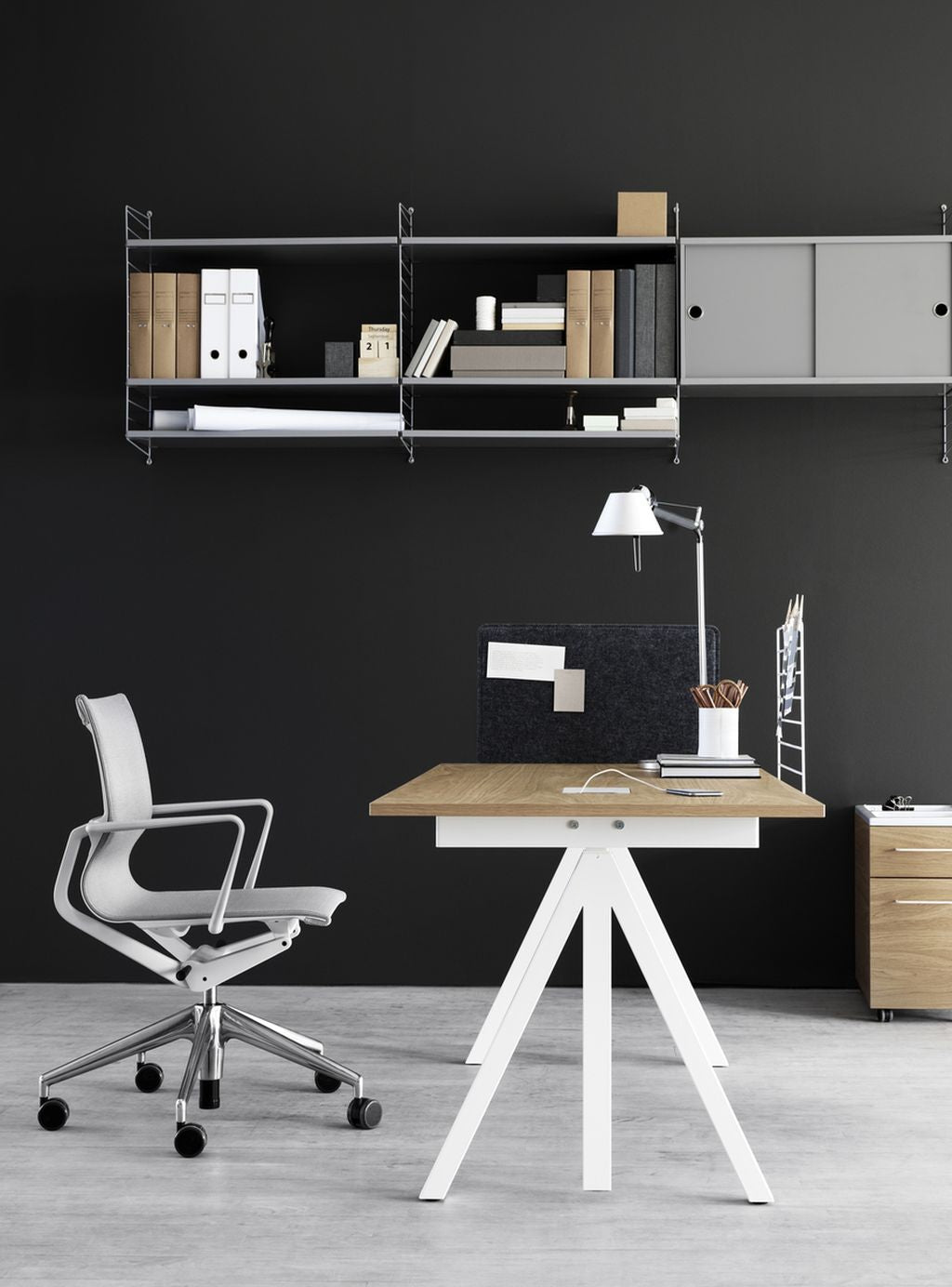 [product_category]-String Furniture Height Adjustable Work Table Oak, 78x120 Cm-String Furniture-DT12078-05-1+ETF-12-1-STR-3