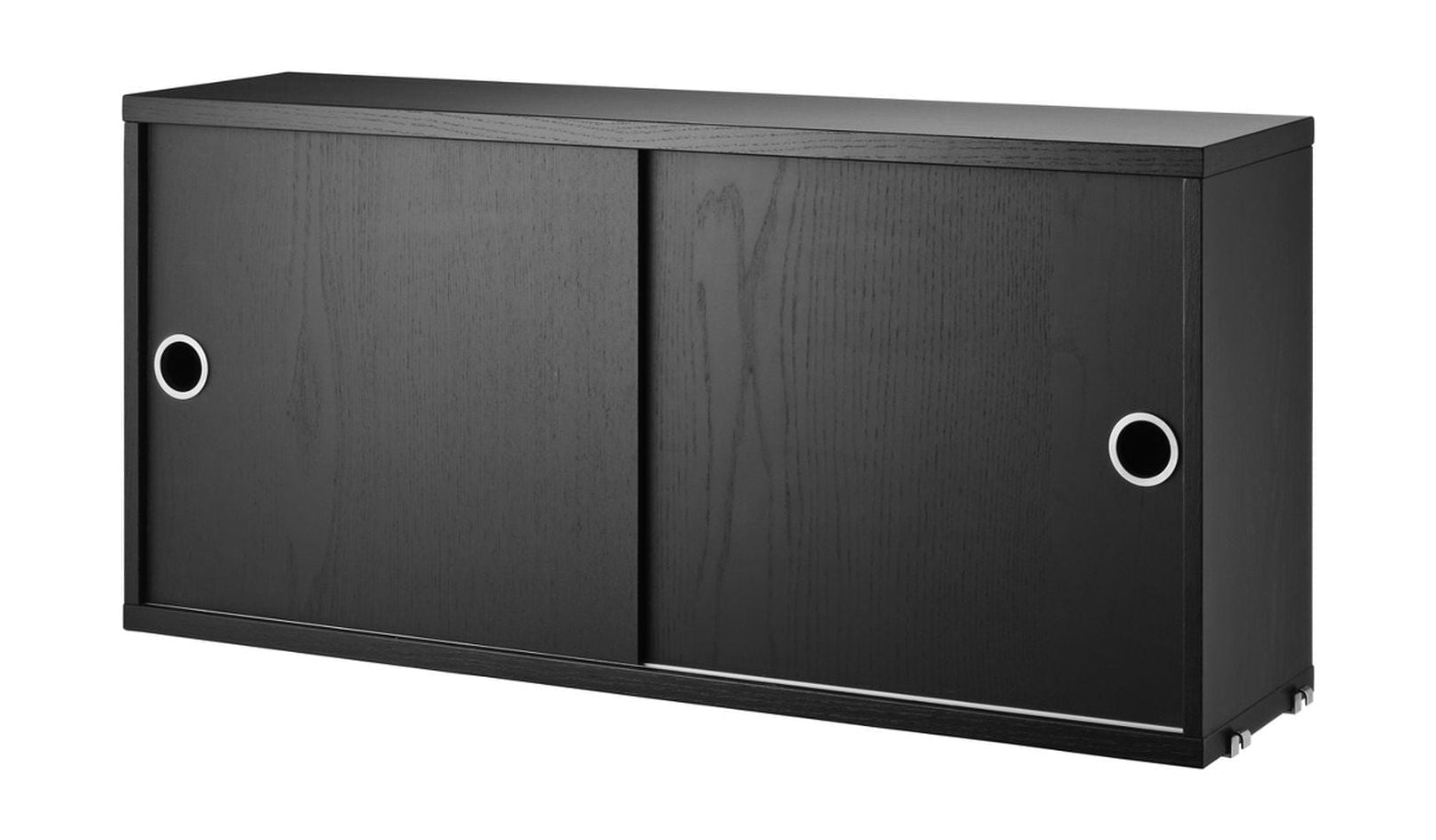 [product_category]-String Furniture String System Cabinet Element With Sliding Doors Black Stained Ash, 20x78x37 Cm-String Furniture-7350038272522-CD7820-03-1-STR-1