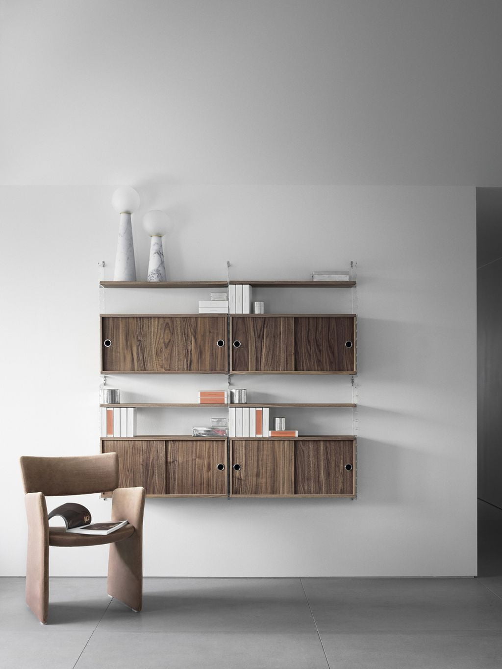 [product_category]-String Furniture String System Cabinet Element With Sliding Doors Black Stained Ash, 20x78x37 Cm-String Furniture-7350038272522-CD7820-03-1-STR-3