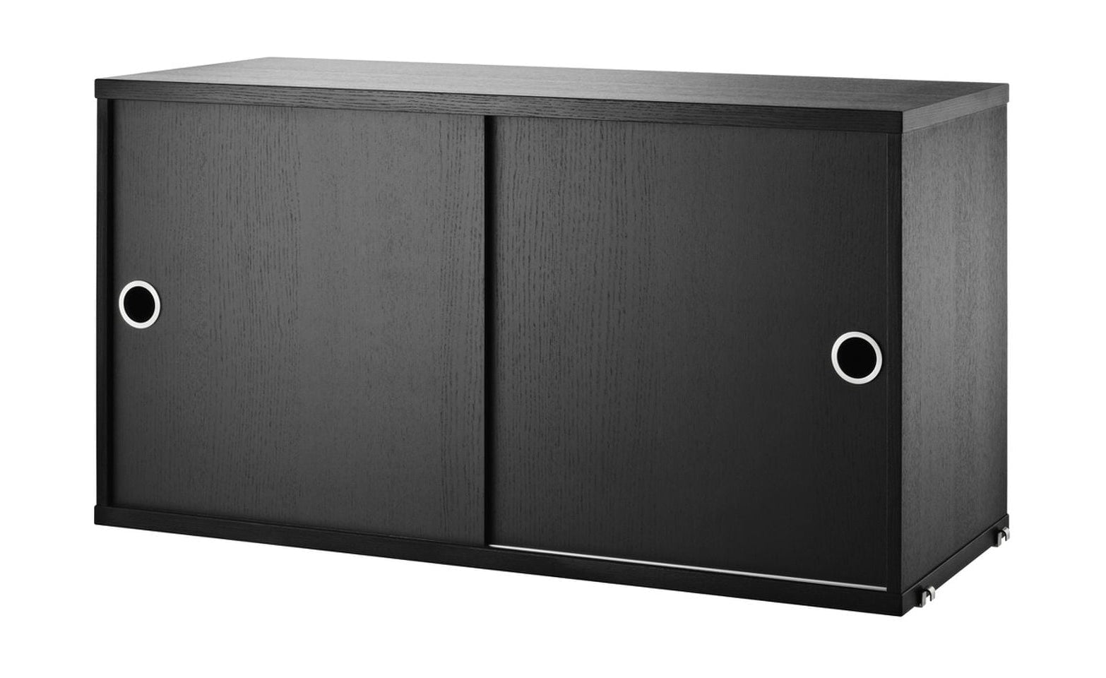 [product_category]-String Furniture String System Cabinet Element With Sliding Doors Black Stained Ash, 30x78x42 Cm-String Furniture-7350038271846-CD7830-03-1-STR-1