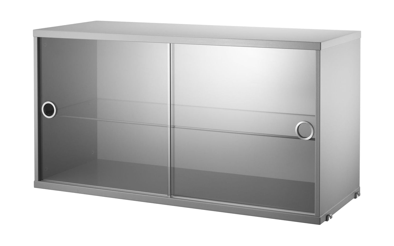 [product_category]-String Furniture String System Cabinet Element With Sliding Doors Made Of Glass, Grey-String Furniture-7350038271341-VS7830-61-1-STR-1