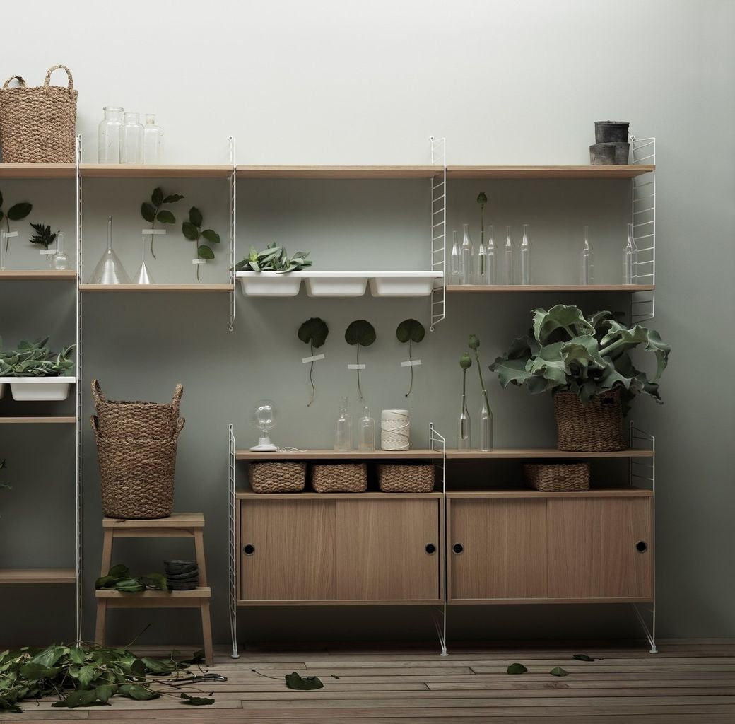 [product_category]-String Furniture String System Cabinet Element With Sliding Doors Oak, 30x78x42 Cm-String Furniture-7350038270382-CD7830-05-1-STR-2