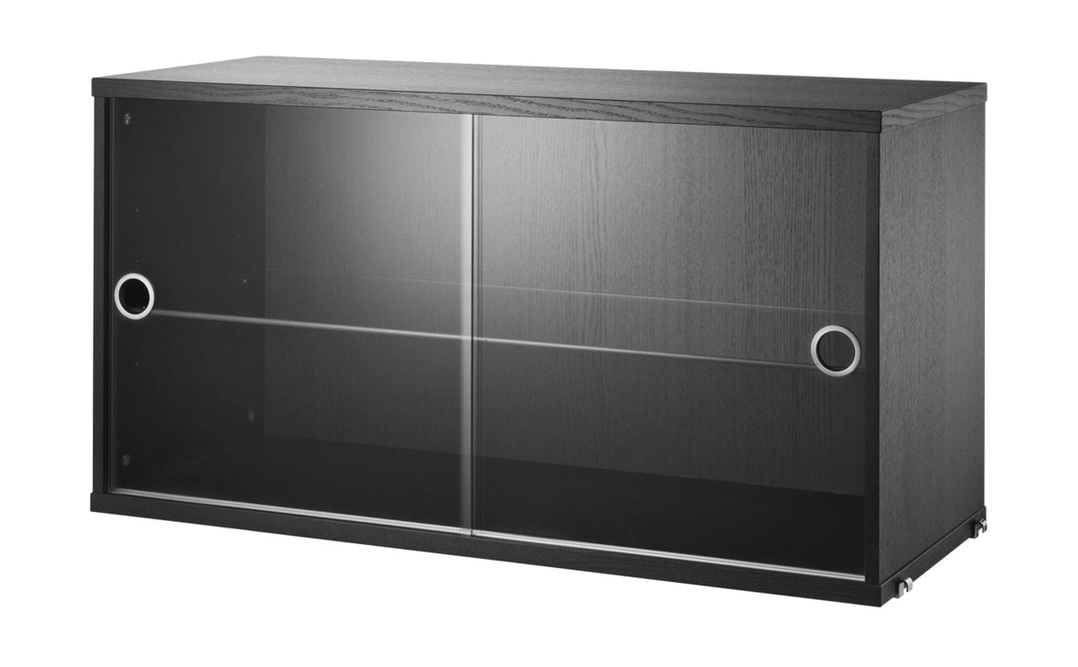[product_category]-String Furniture String System Cabinet Element With Sliding Glass Doors, Black Stained Ash-String Furniture-7350038271891-VS7830-03-1-STR-1
