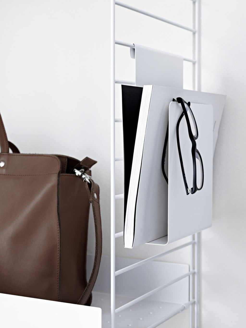 [product_category]-String Furniture String System Magazine Holder, White-String Furniture-7350038272942-SMH-12-1-STR-2