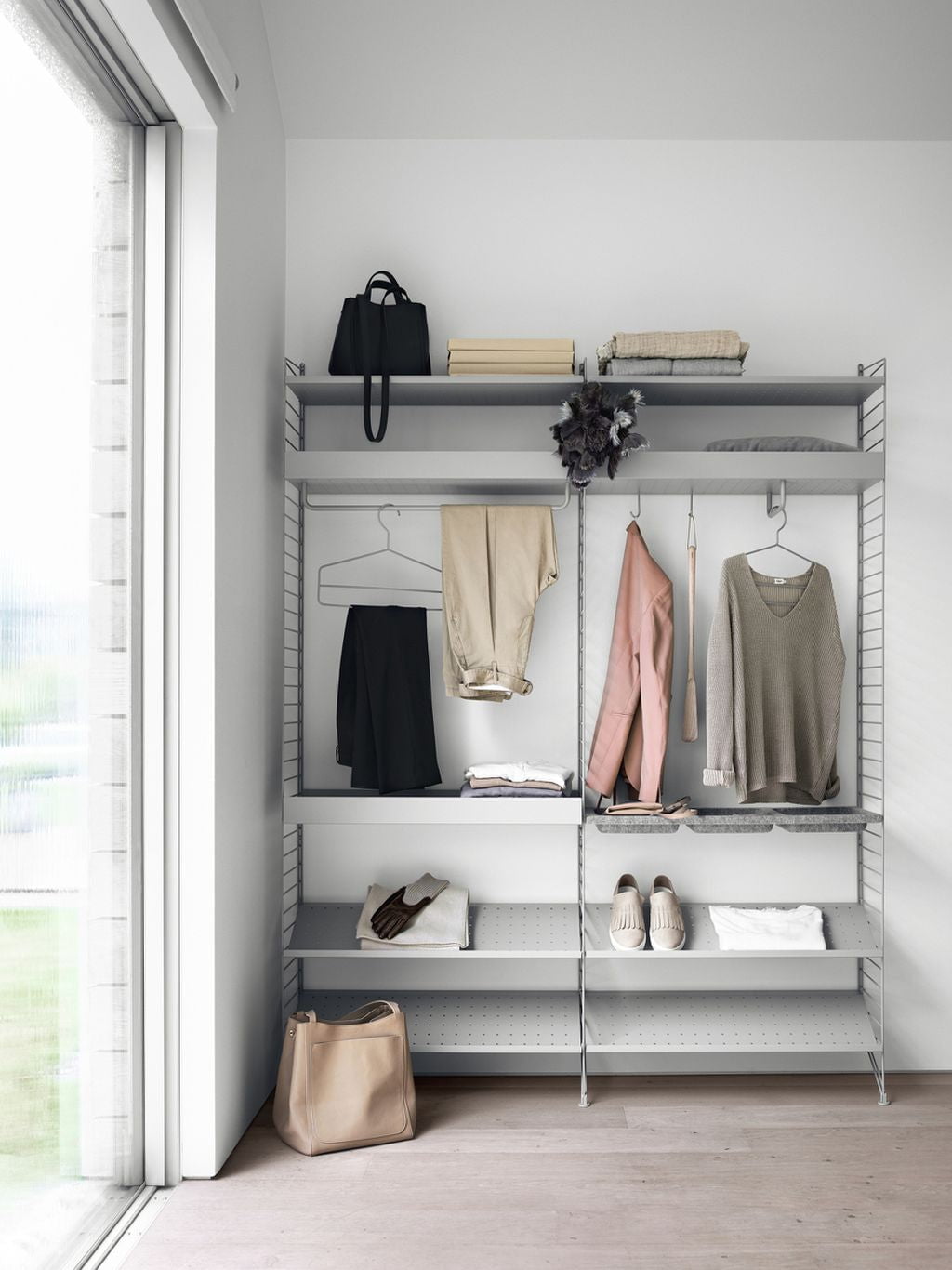 [product_category]-String Furniture String System Metal Shelf With High Edge 30x78 Cm, Grey-String Furniture-7350038272669-MSH7830-61-1-STR-2