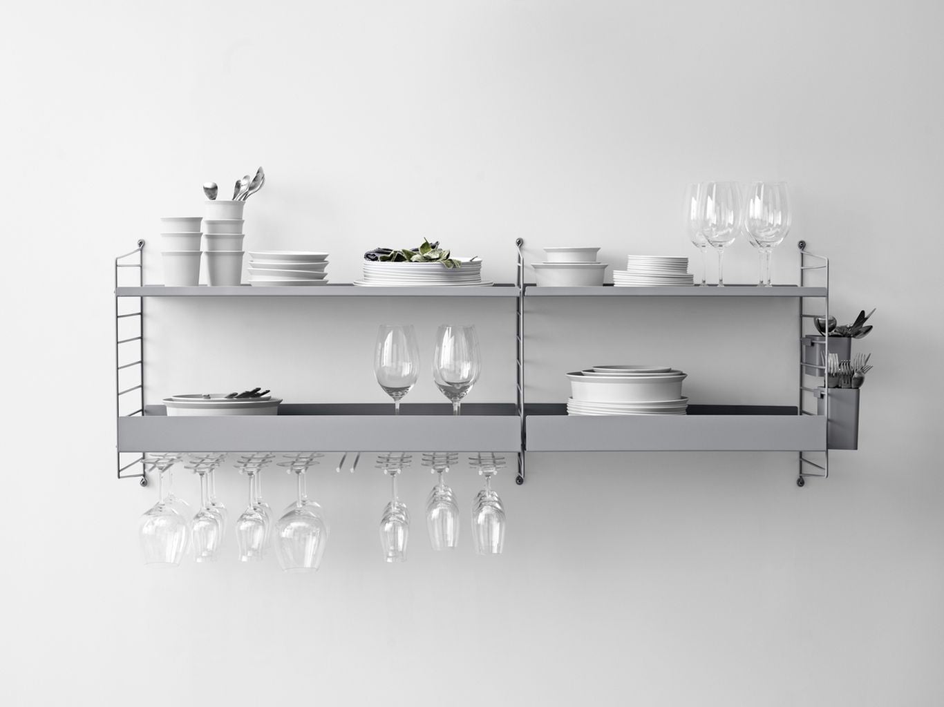 [product_category]-String Furniture String System Metal Shelf With High Edge 30x78 Cm, Grey-String Furniture-7350038272669-MSH7830-61-1-STR-4