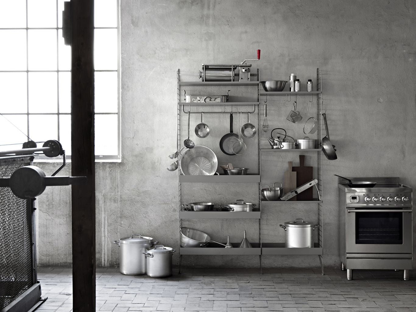 [product_category]-String Furniture String System Metal Shelf With High Edge 30x78 Cm, Grey-String Furniture-7350038272669-MSH7830-61-1-STR-5