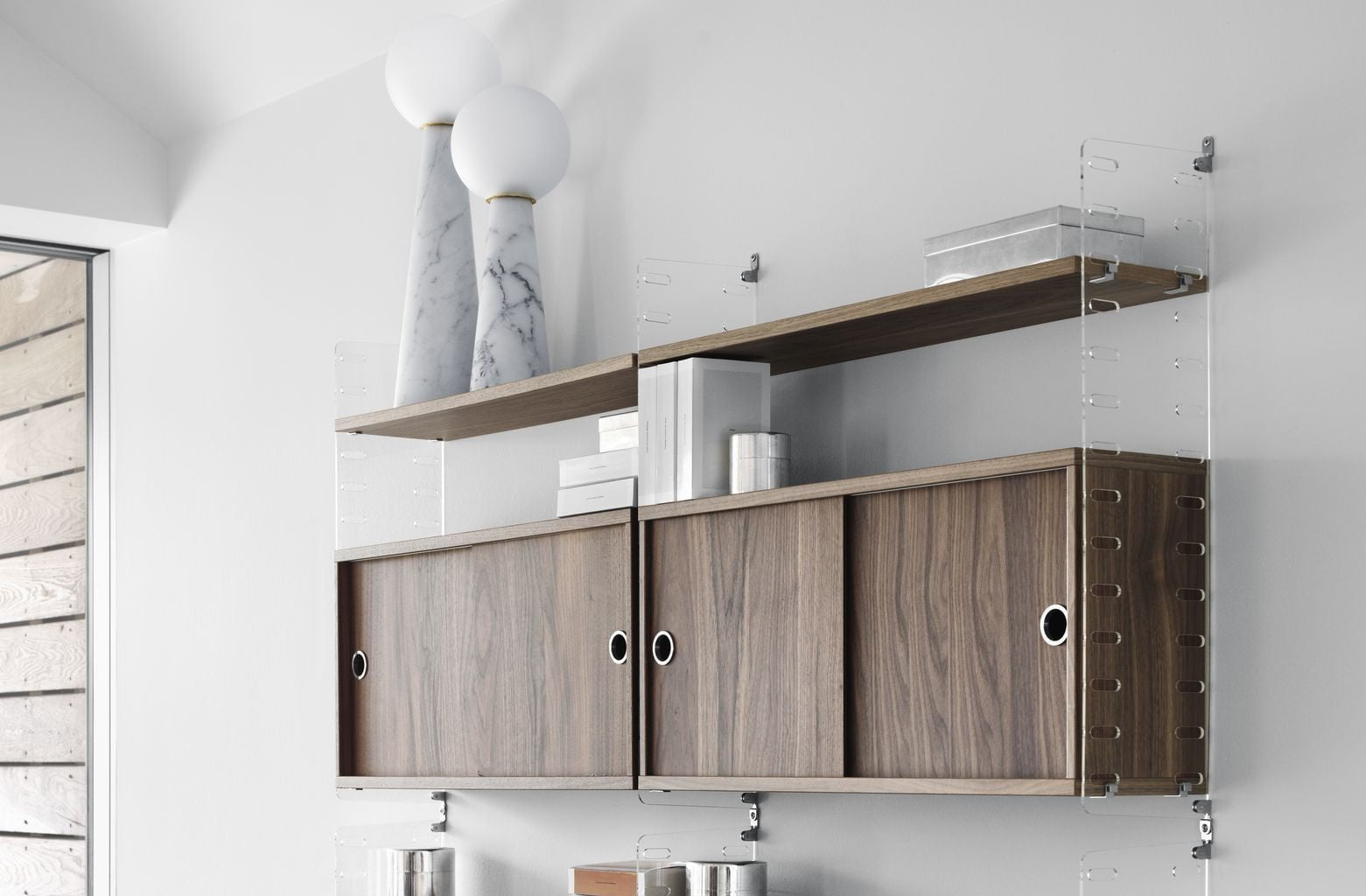 [product_category]-String Furniture String System Shelf Made Of Wood Walnut 20x78 Cm, Set Of 3-String Furniture-7350038270153-7820-04-3-STR-3