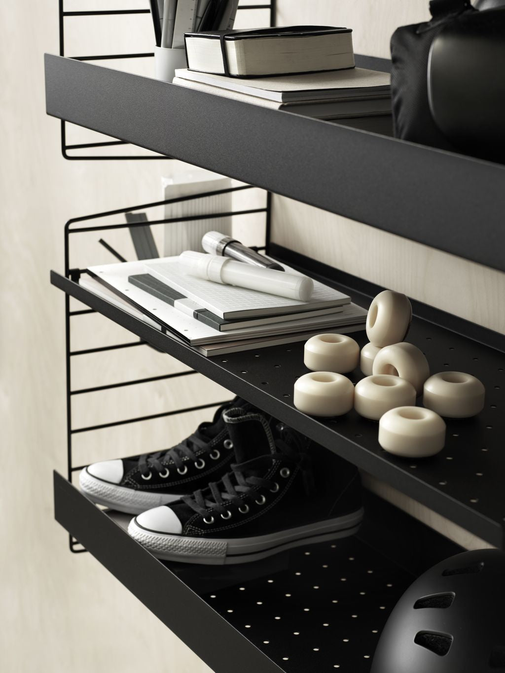 [product_category]-String Furniture String System Side Panel Wall Mounted 30x50 Cm Black, Set Of 2-String Furniture-7350038272430-SW5030-13-2-STR-4