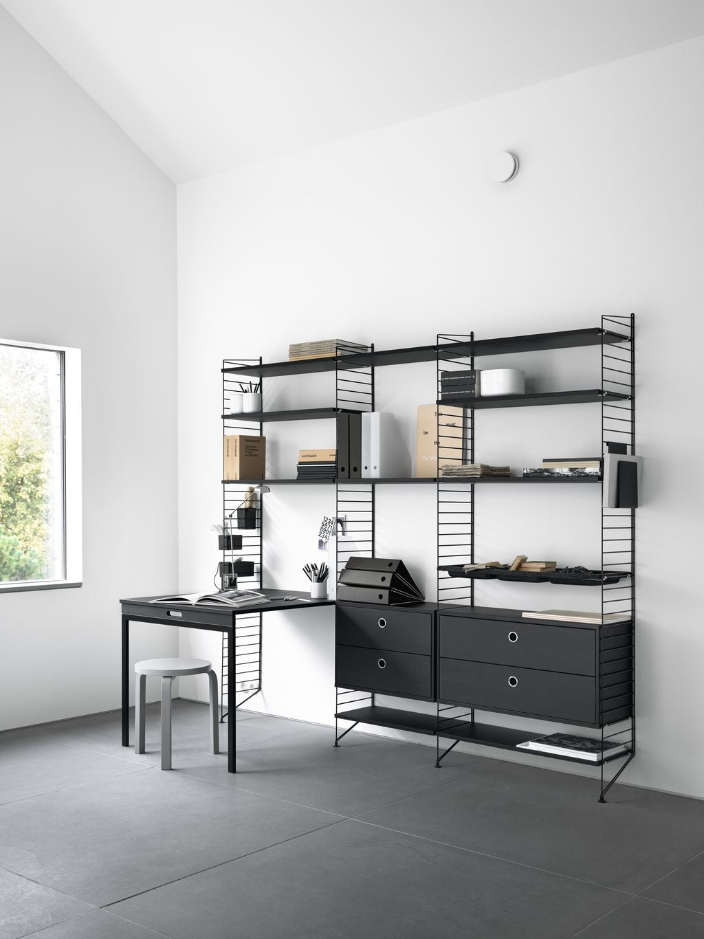 [product_category]-String Furniture String System Side Panel With Stand 30x200 Cm Black, Set Of 2-String Furniture-7350038270467-SF20030-13-2-STR-3