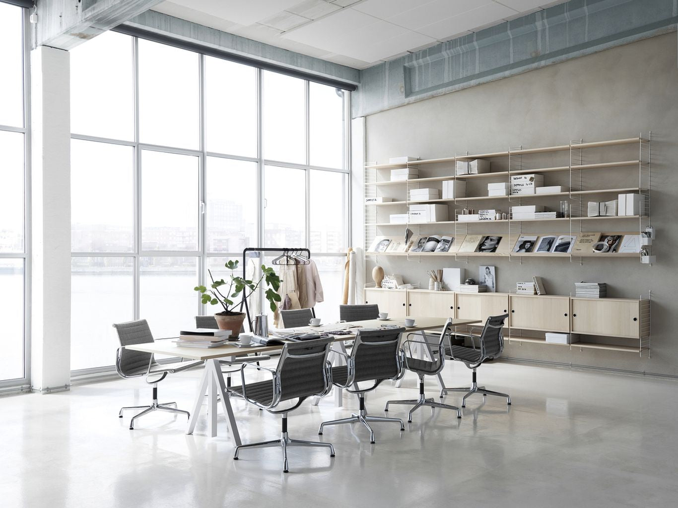 [product_category]-String Furniture Works Work Table Oak, 90x180 Cm-String Furniture-DT18090-05-1+ETM-12-1-STR-3