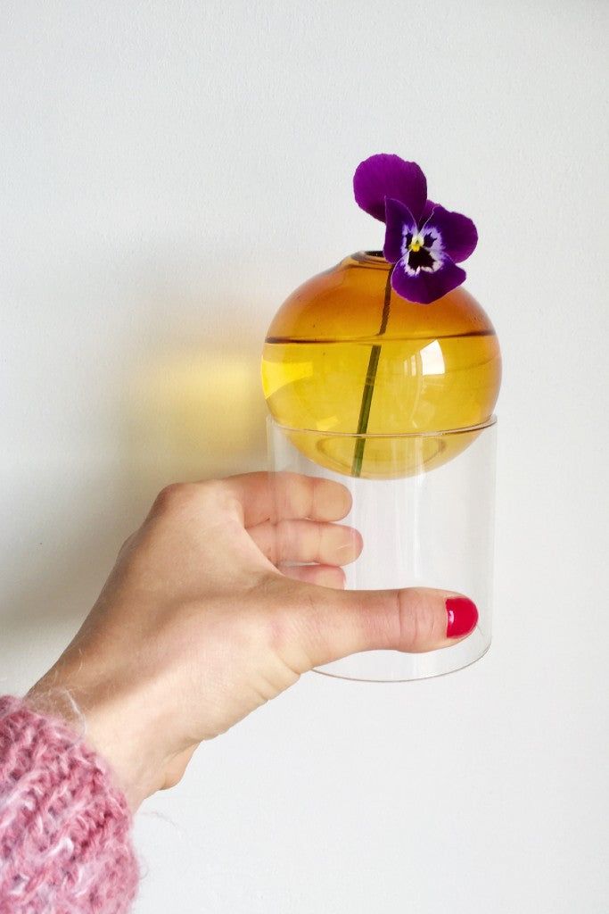 [product_category]-Studio About Standing Flower Bubble Vase 10 Cm, Amber-Studio About-5714356008003-802050A-STU-4