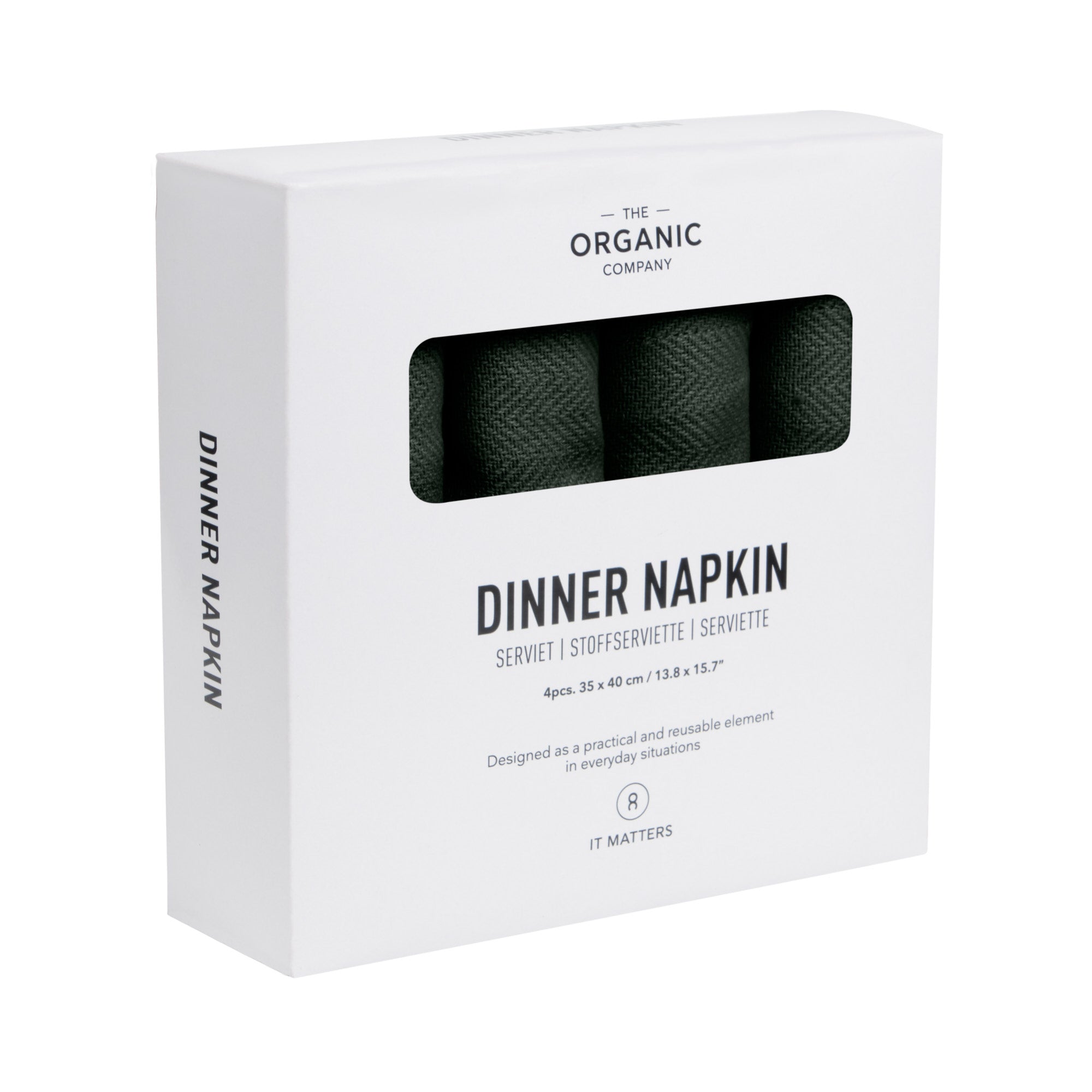 [product_category]-The Organic Company Dinner Napkins, Dark Green-The Organic Company-5711261018608-1134-400-THE-3