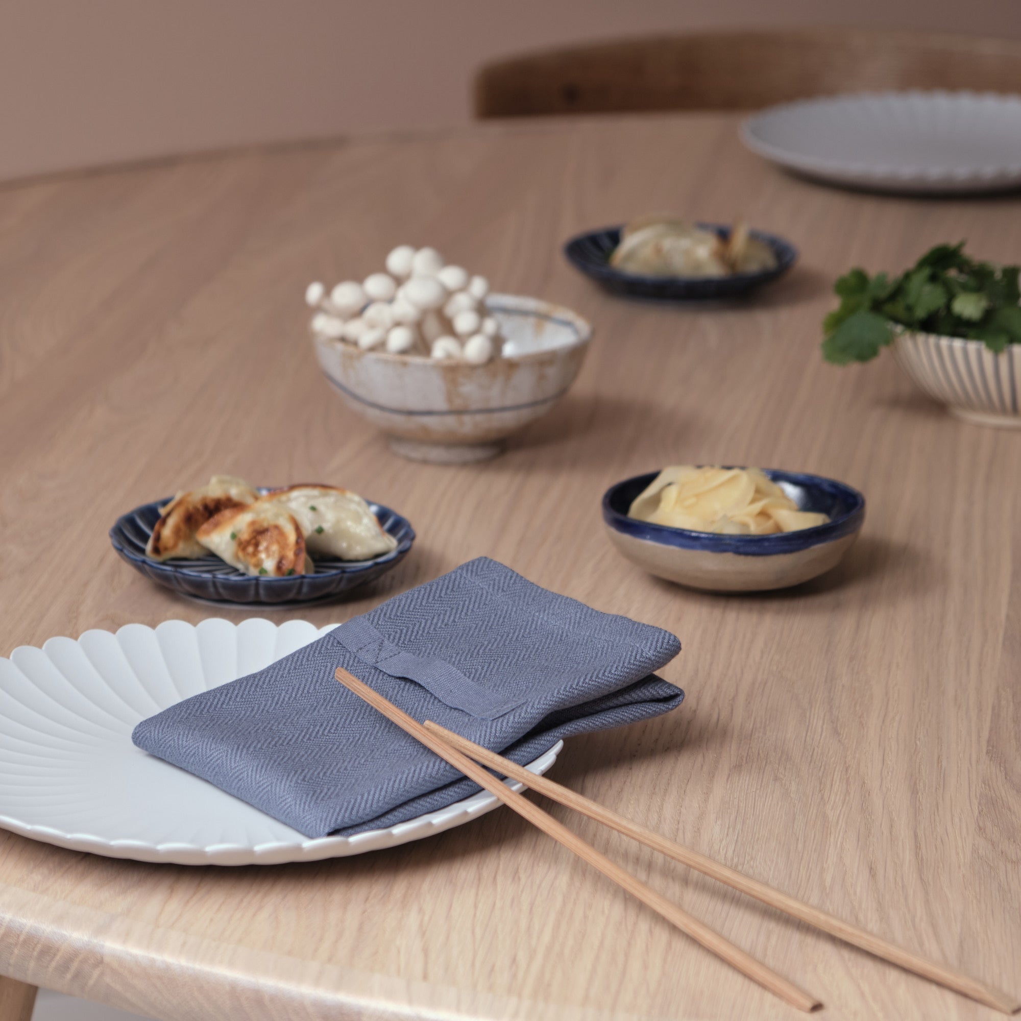 [product_category]-The Organic Company Dinner Napkins, Grey Blue-The Organic Company-5711261018639-1134-510-THE-2