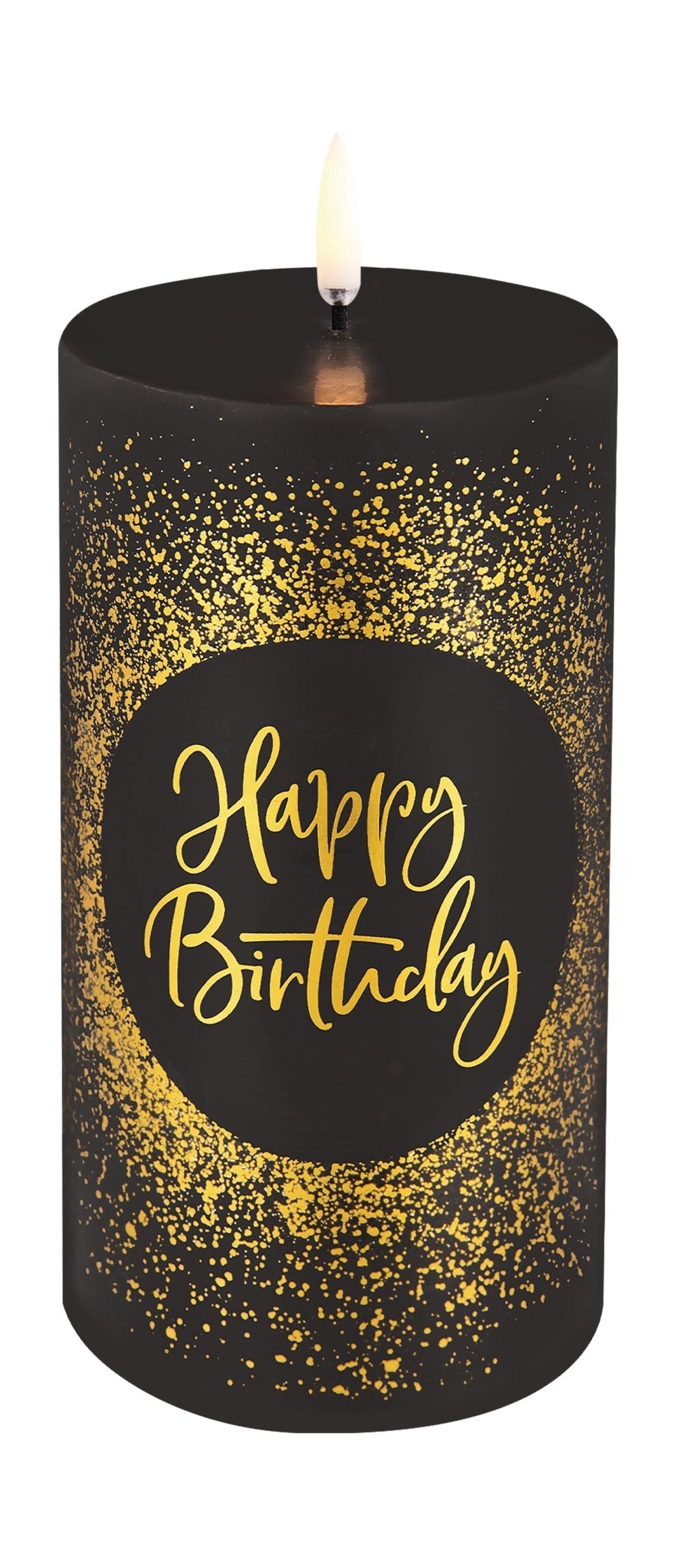 [product_category]-Uyuni Lighting Led Pillar Birthday Candle H 15 Cm, Black-Uyuni Lighting-5708311302657-UL-30265-UYU-1