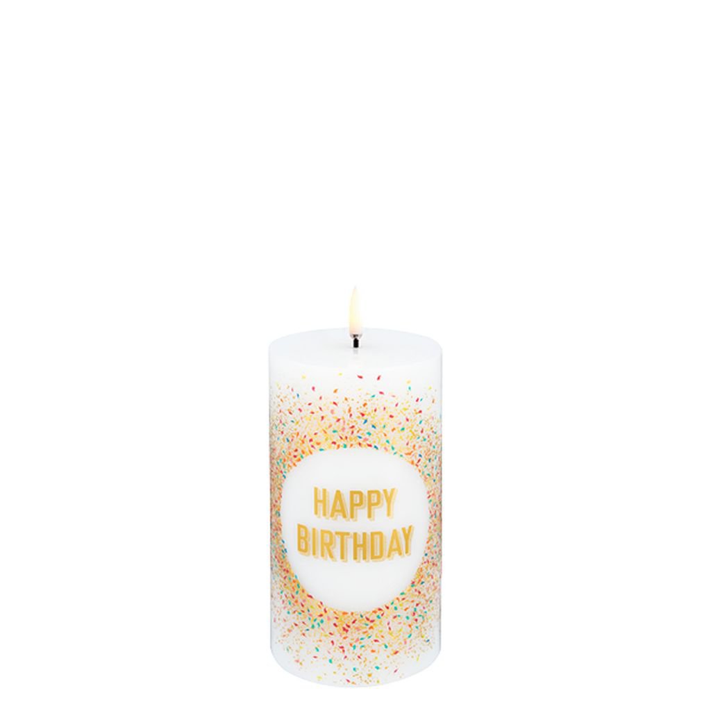 Uyuni Lighting Led Pillar Birthday Candle H 15 Cm, White