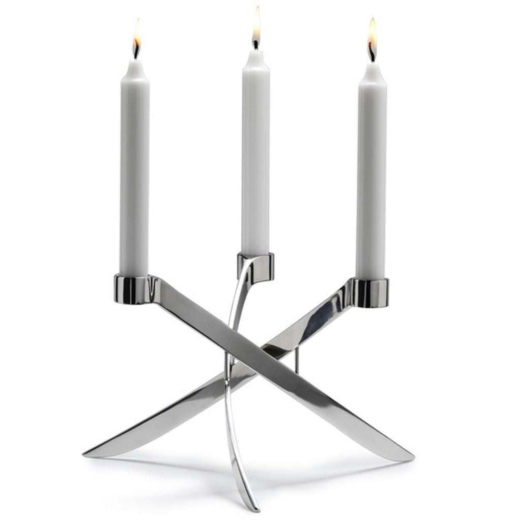 [product_category]-Uyuni Lighting Lightarch Candle Holder 1'arm Mini Taper ø 18 Cm, Chrome-Uyuni Lighting-5708311302596-UL-30259-UYU-2
