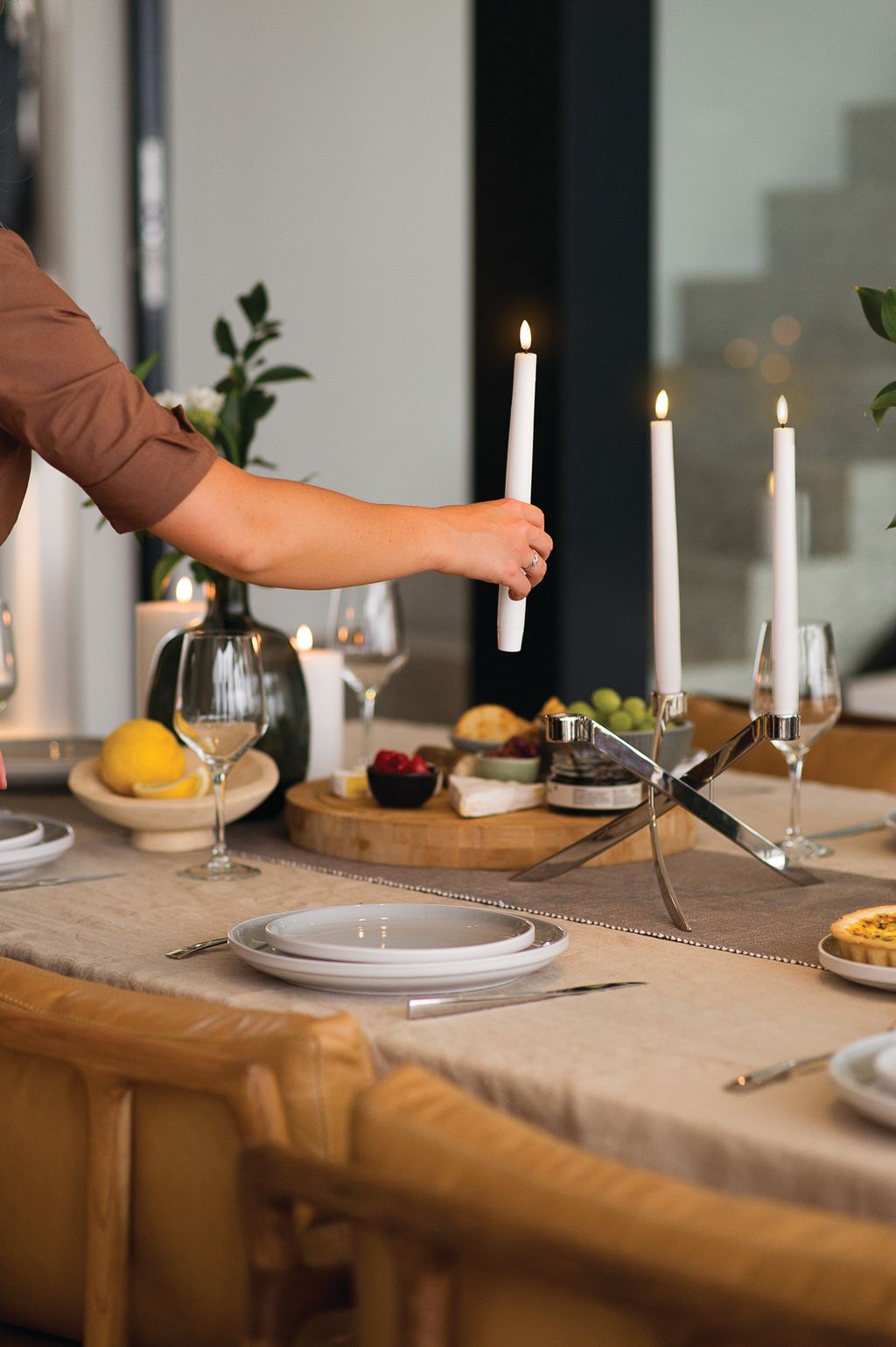 [product_category]-Uyuni Lighting Lightarch Candle Holder 3'arm Mini Taper ø 18 Cm, Matt Black-Uyuni Lighting-5708311302589-UL-30258-UYU-9