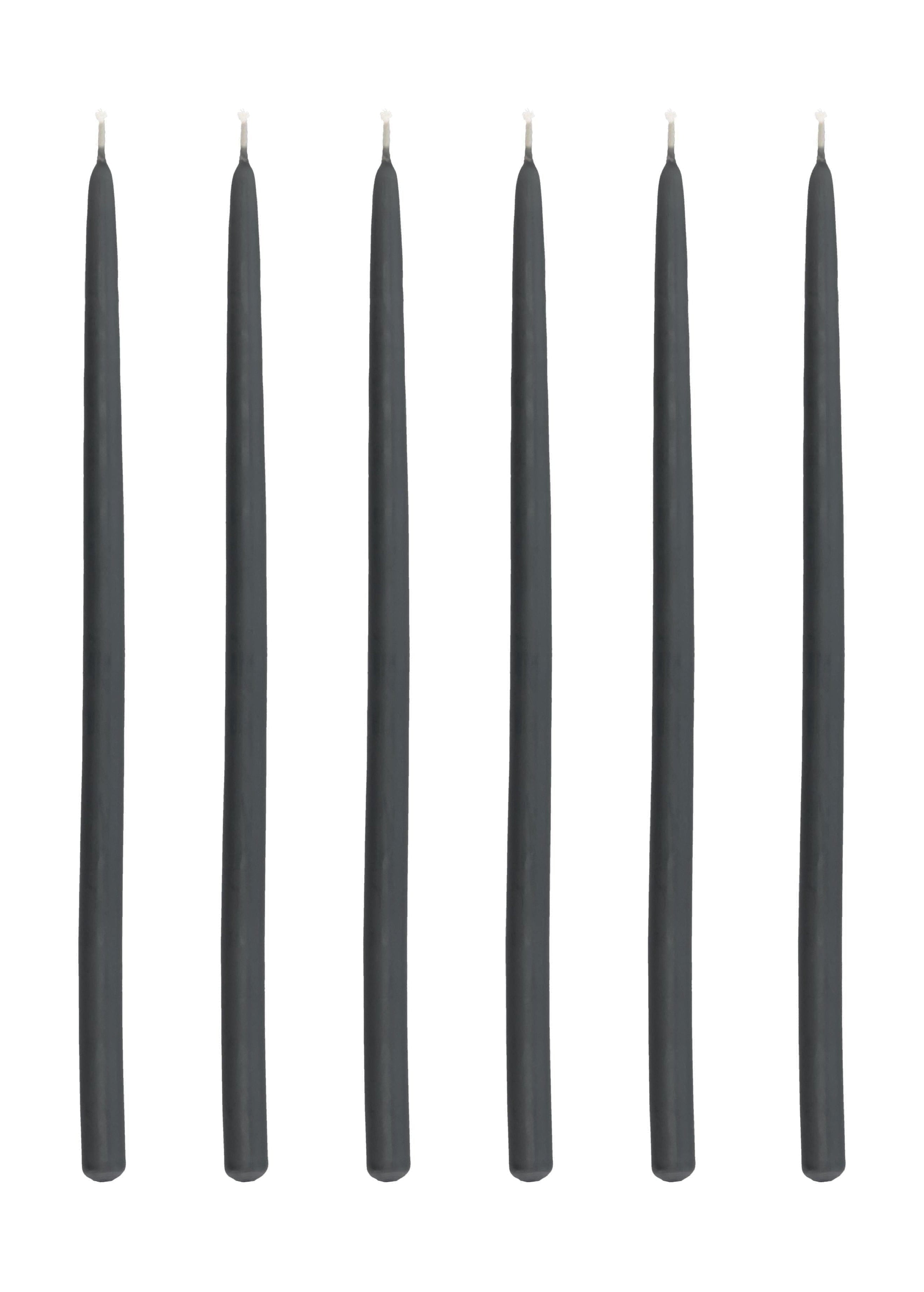 [product_category]-Villa Collection Altri Pointed Candle Set Of 6 øx H 1,2x30, Black-Villa Collection-5722000294153-29415-VIL-1