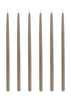 Villa Collection Altri Tapered Candle Set Of 6 øx H 1,2x30, Taupe